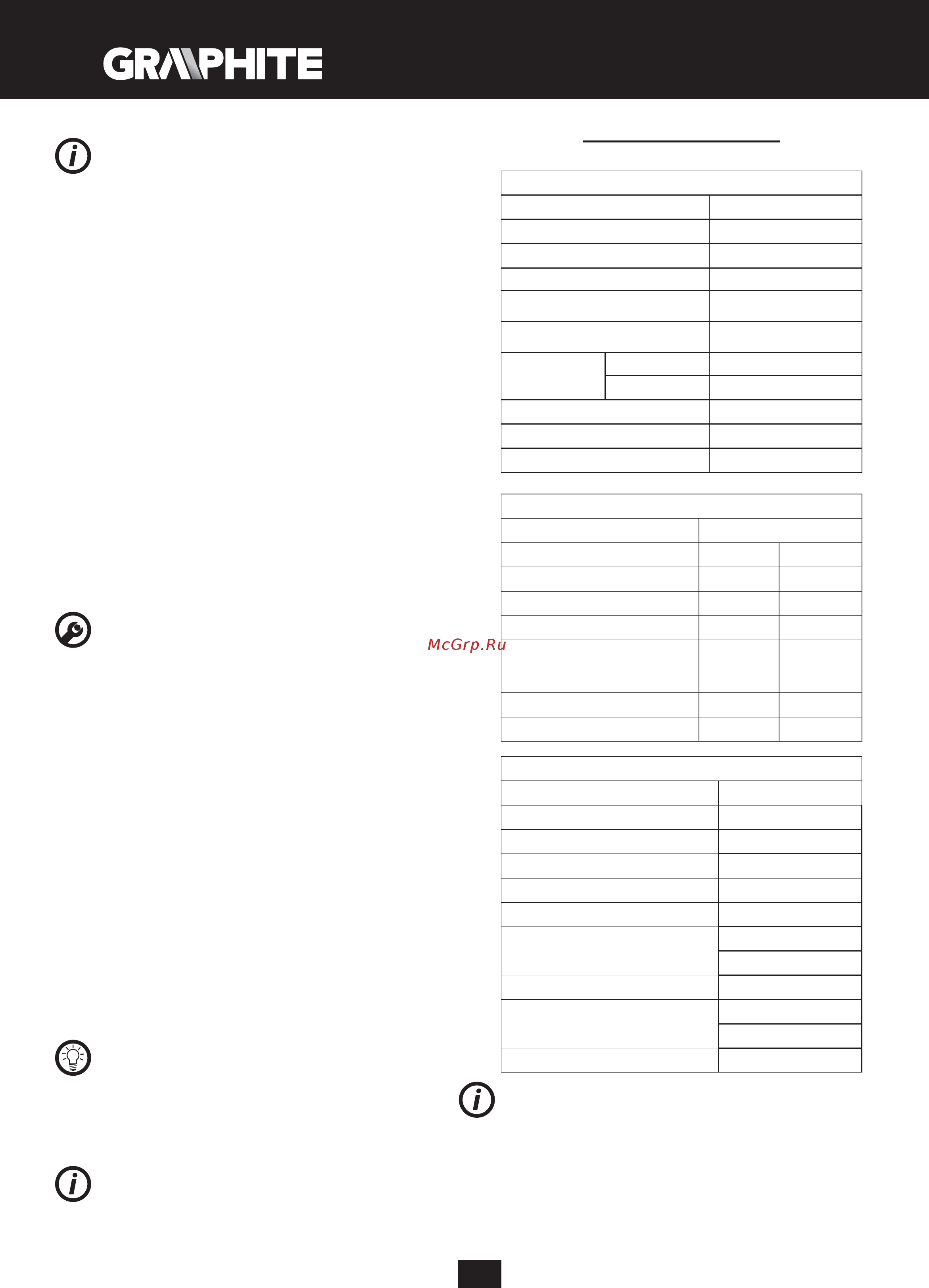 GRAPHITE Energy+ 58g008 [24/136] Technische parameter