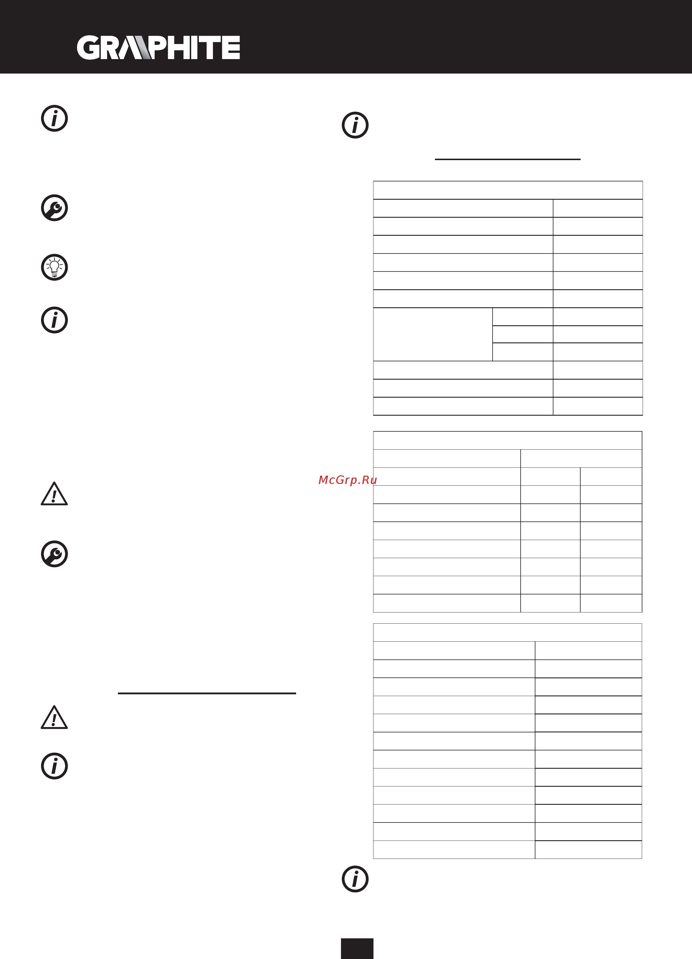 GRAPHITE 58G009 [14/100] Technical parameters