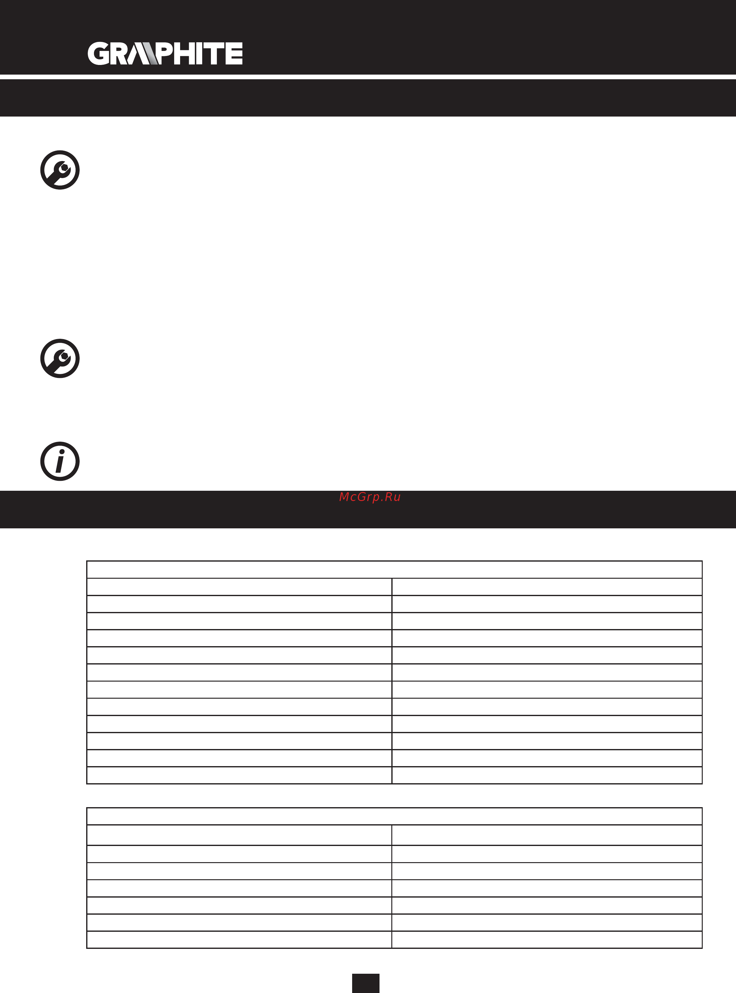 GRAPHITE 58G221 [144/156] Parametri tecnici
