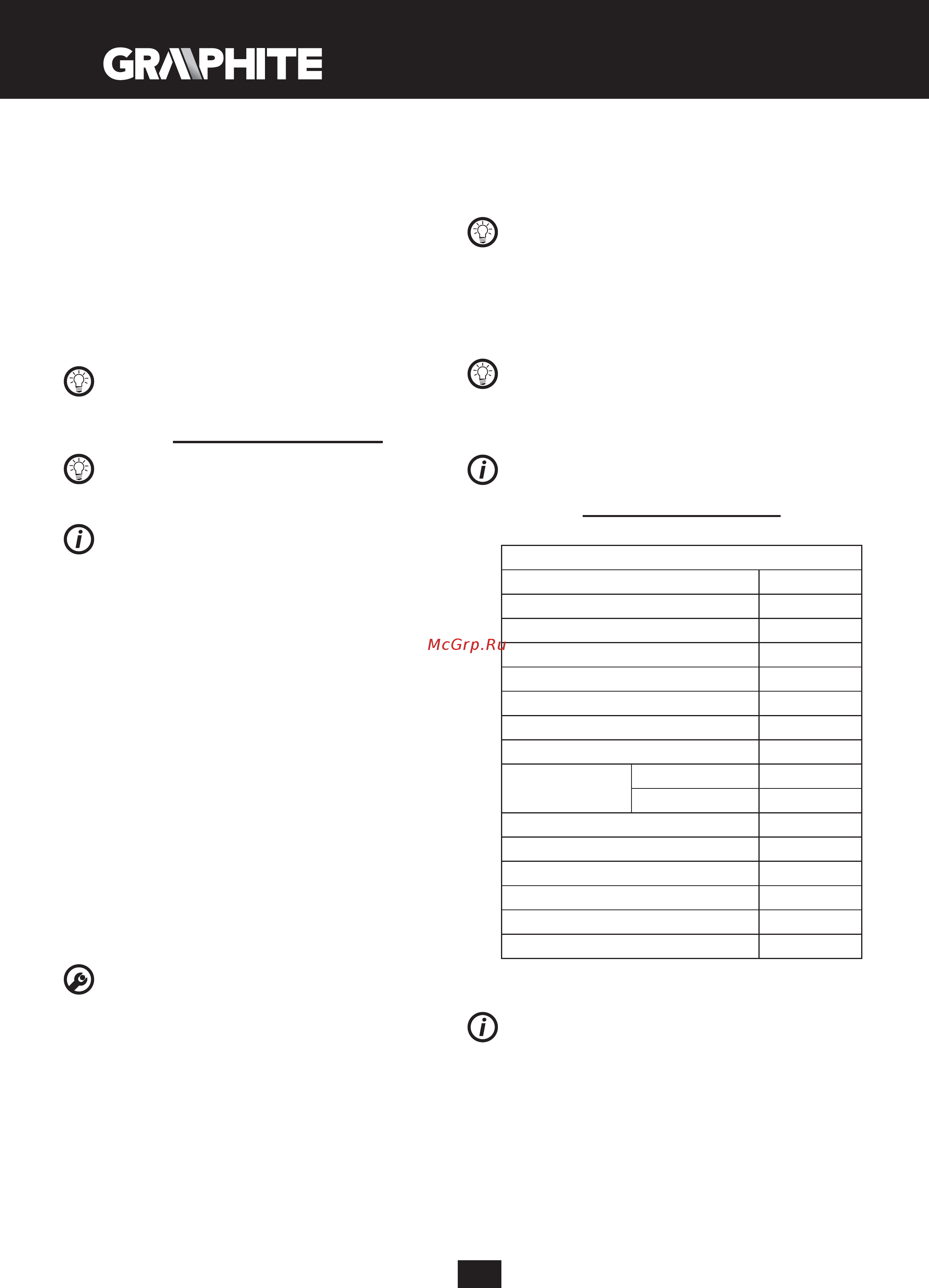 GRAPHITE 58G492 [104/108] Bediening en onderhoud
