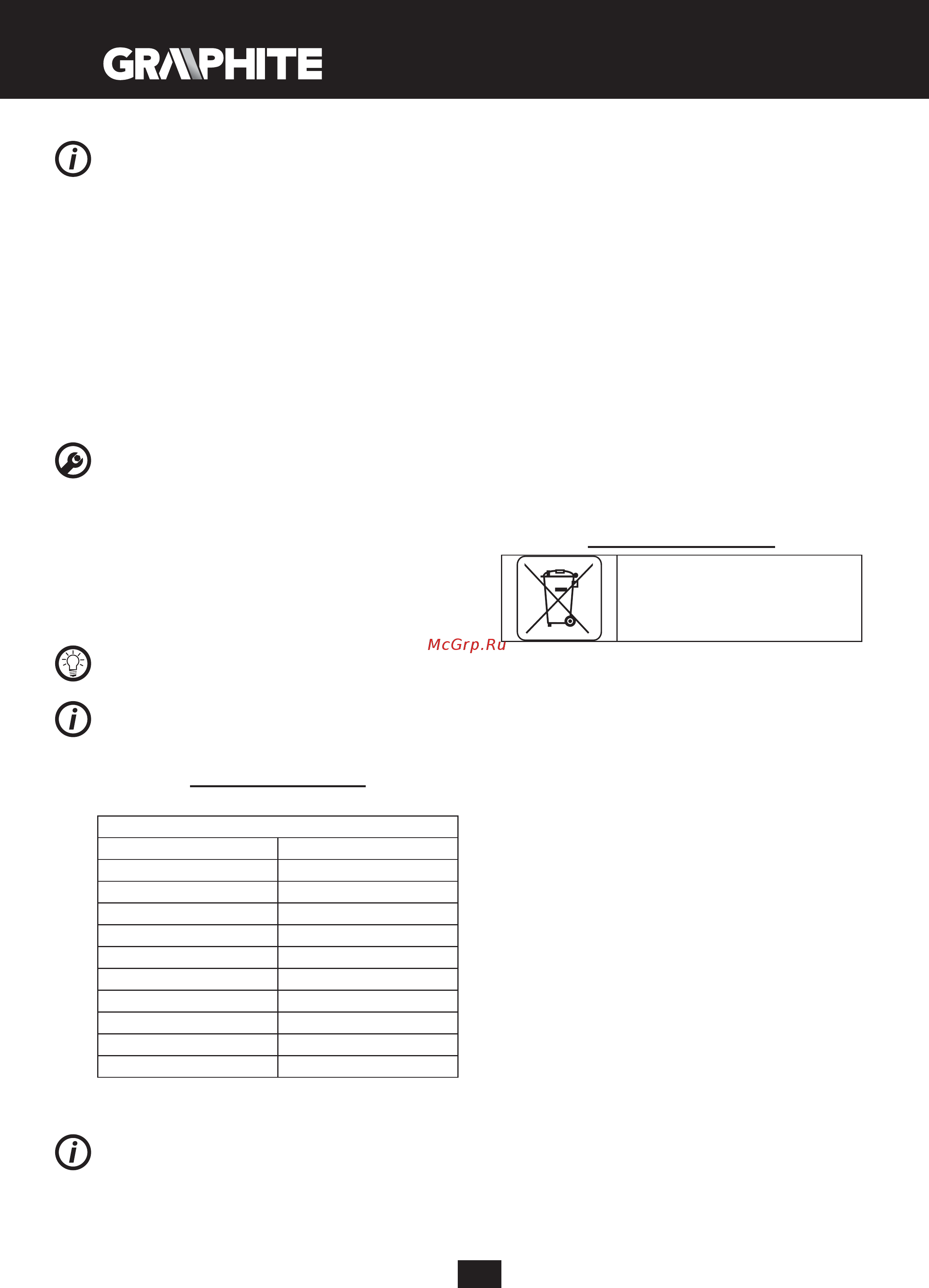 GRAPHITE 59G208 [70/118] Tehniskie parametri