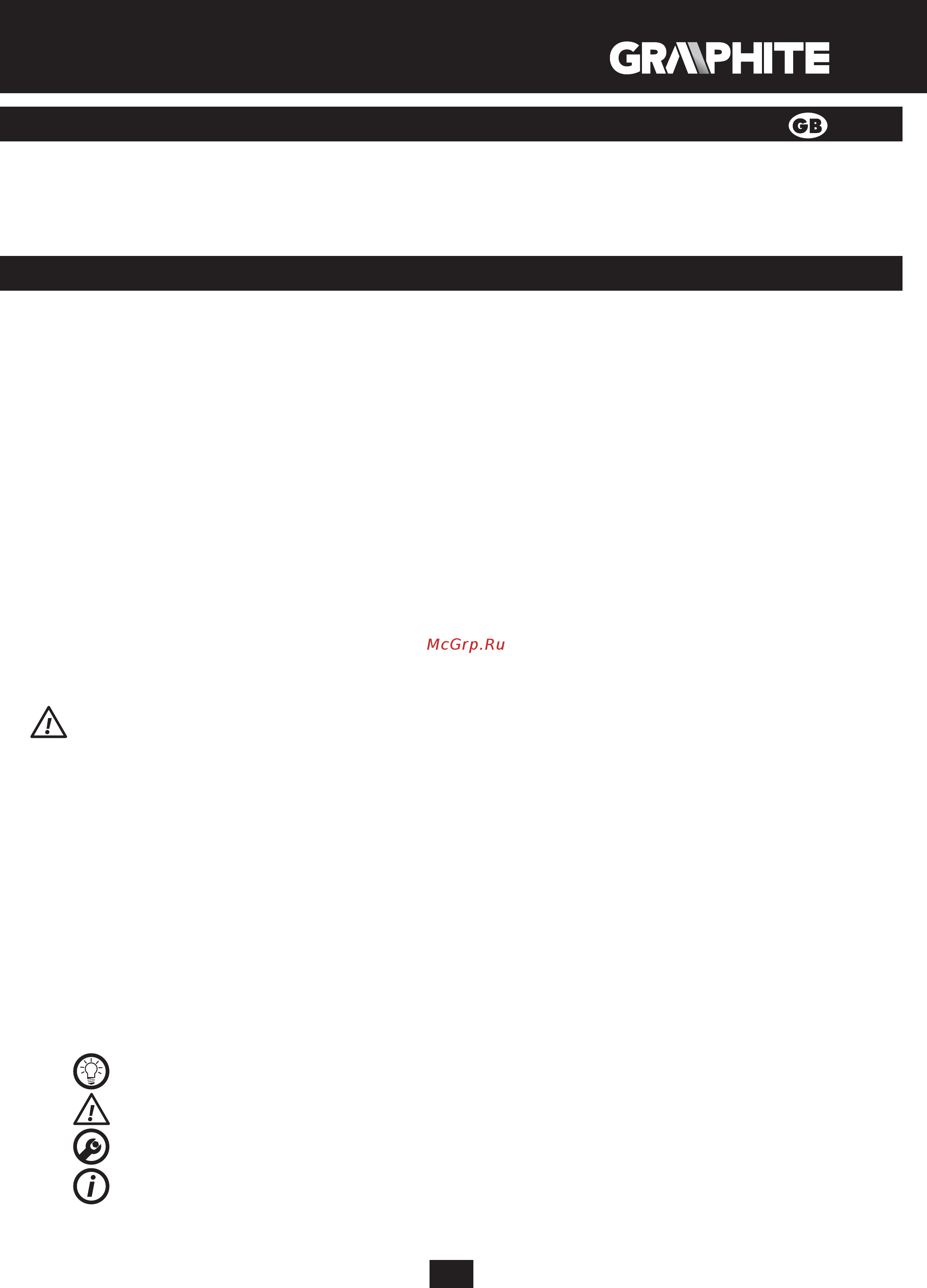 GRAPHITE 58G718 [11/88] Translation of the original instructions