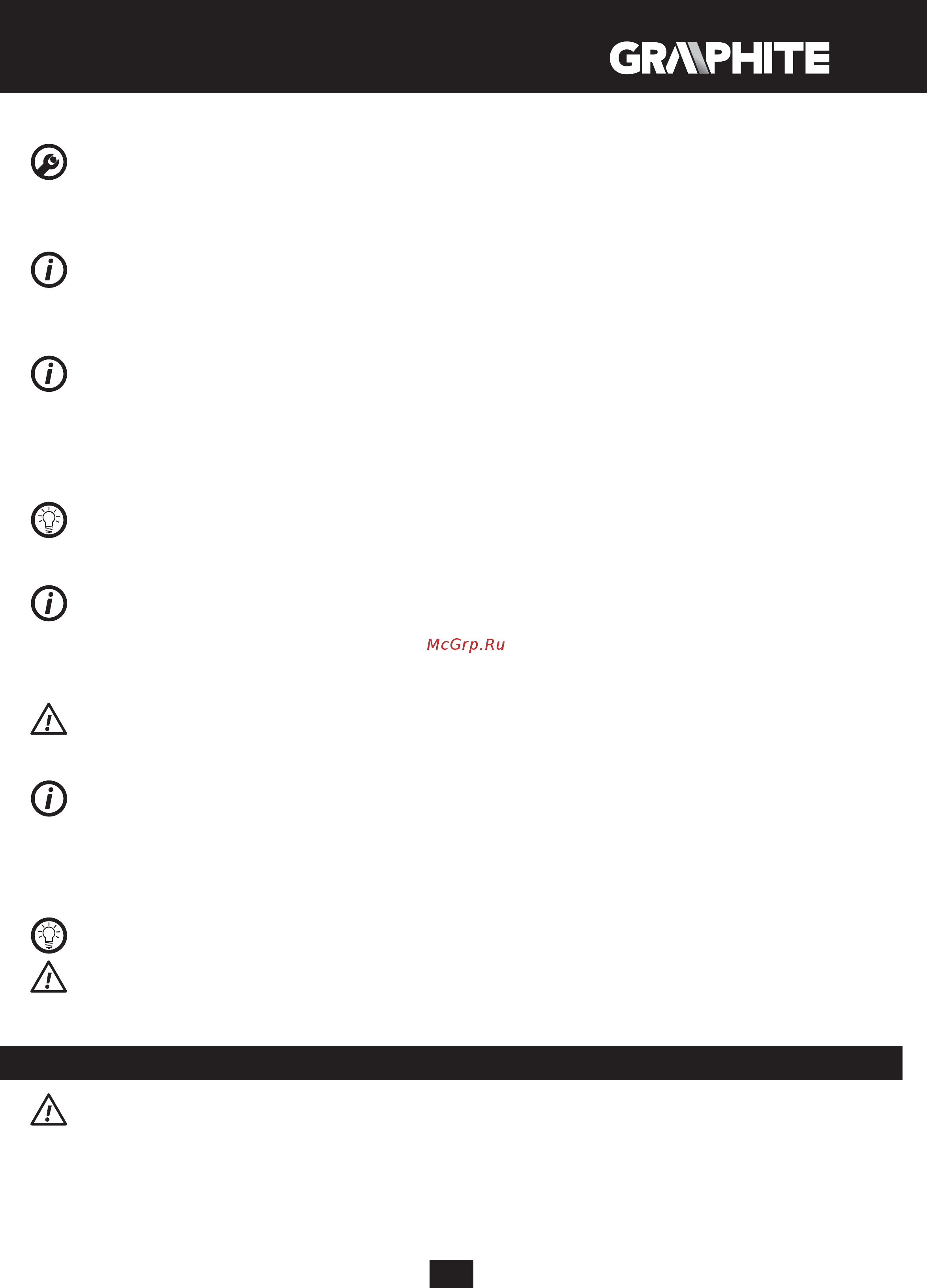 GRAPHITE 58G718 [43/88] Ošetrovanie a údržba