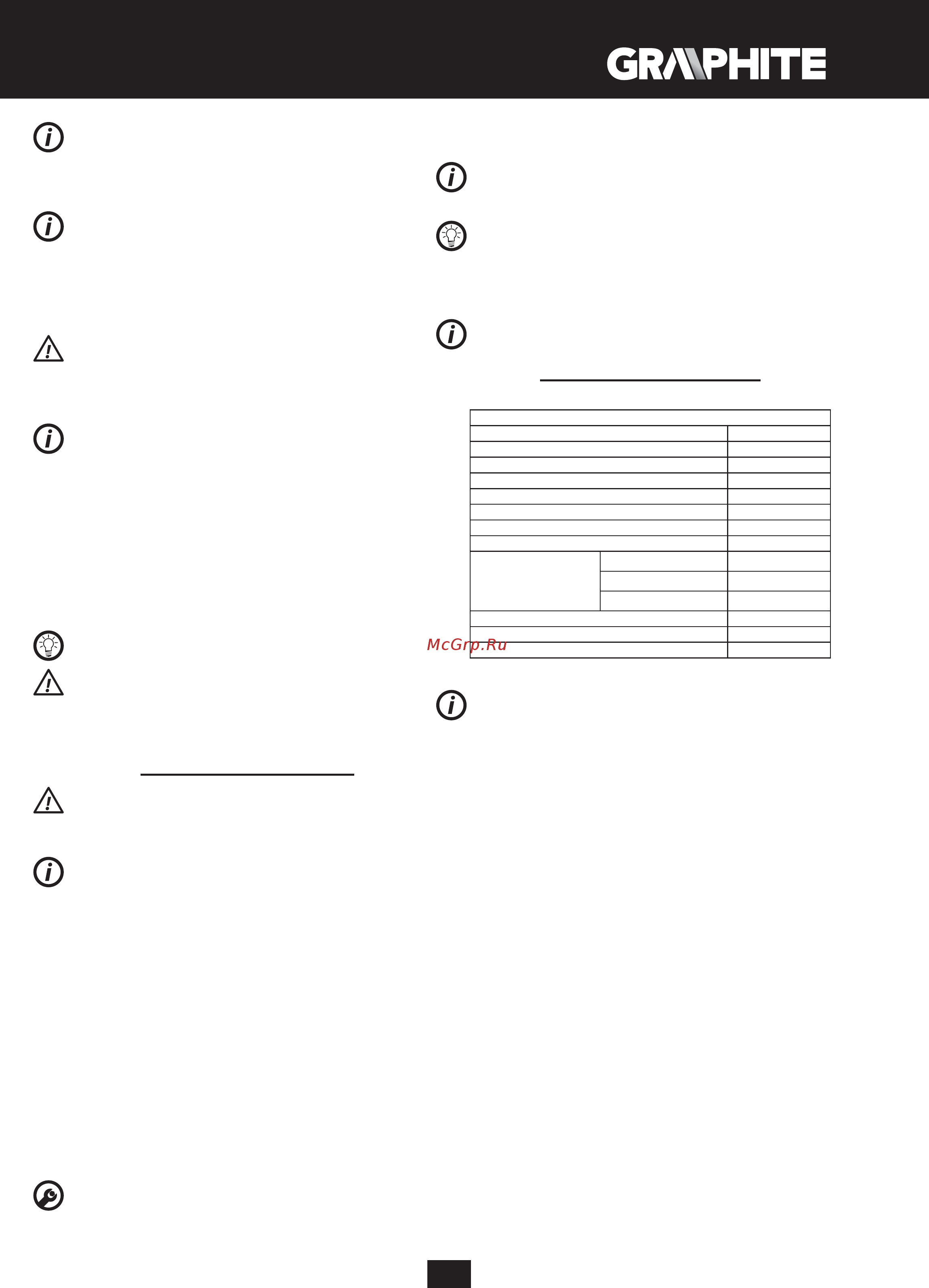 GRAPHITE 58G735 [57/64] Utilizzo e manutenzione