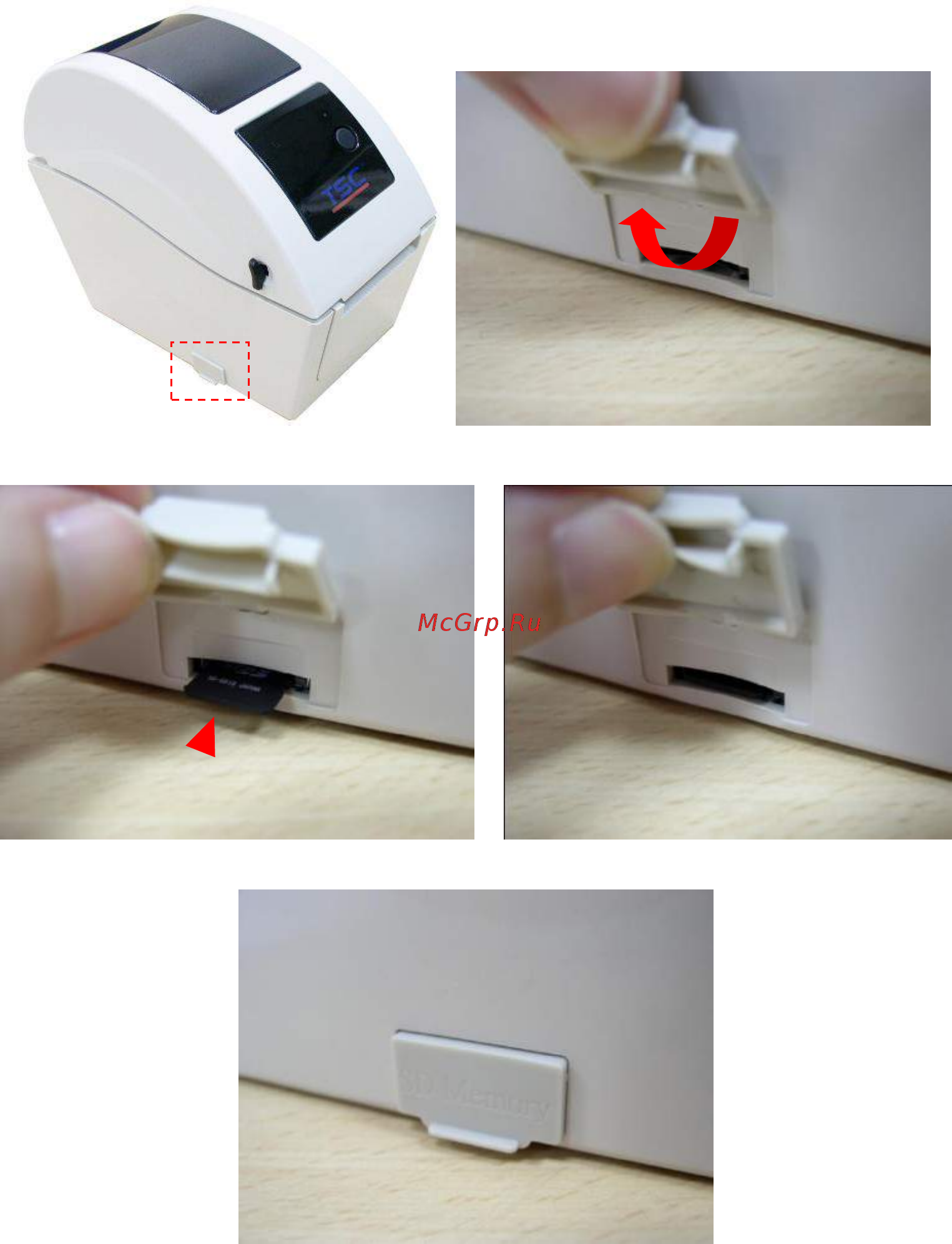 TSC TDP-225 UT [31/53] Установка карты памяти microsd