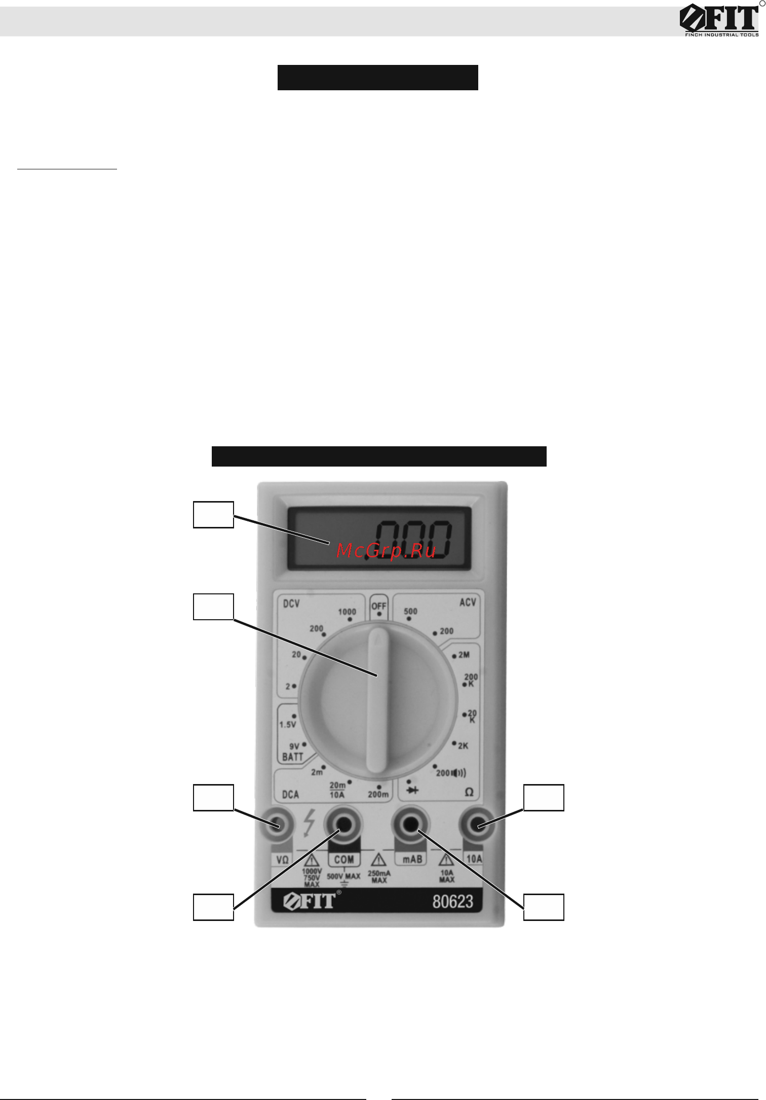 Fit 80623 [3/12] Инструкция по эксплуатации