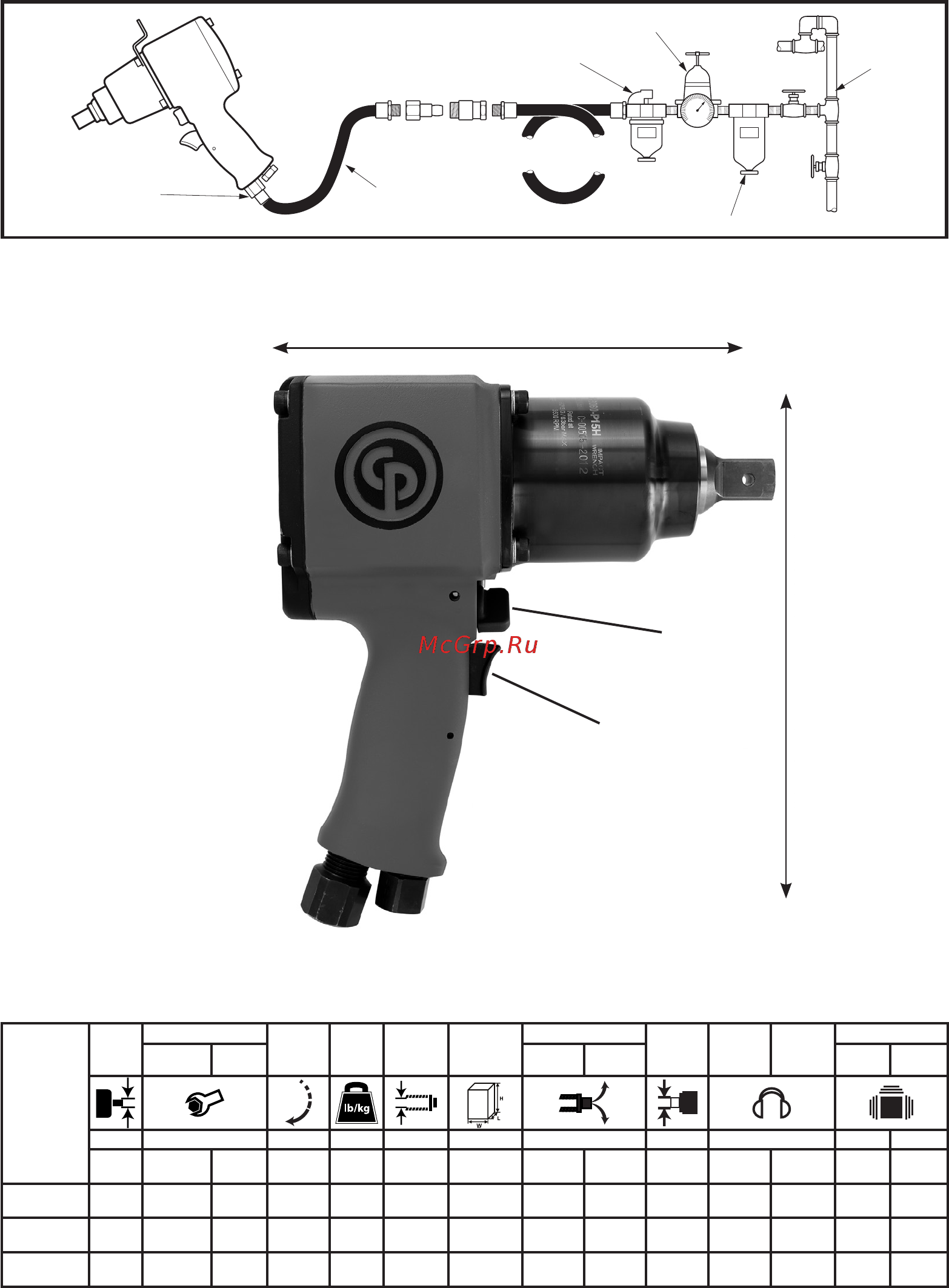 Chicago Pneumatic CP6070-P15H [2/34] Air diagram