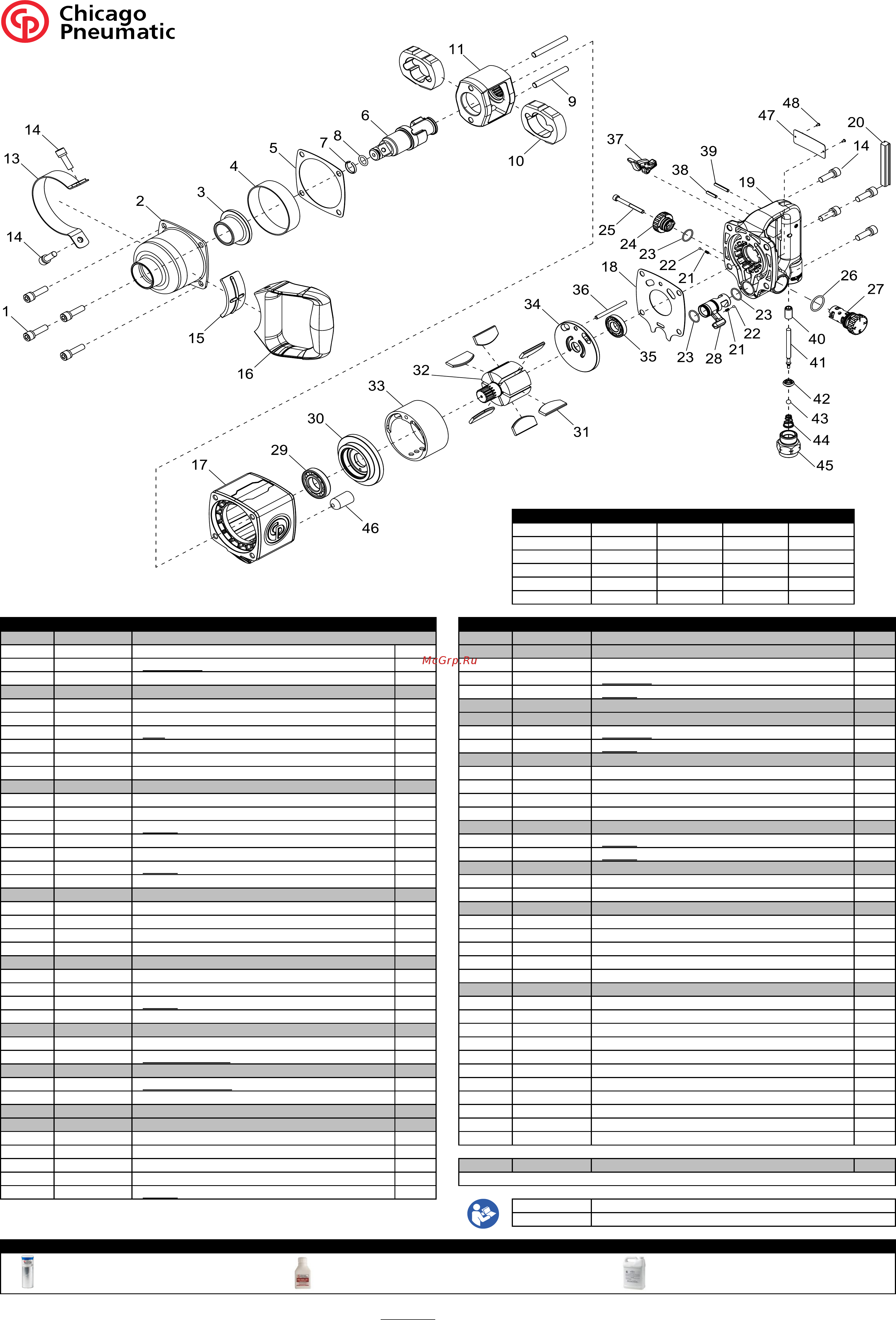 Chicago Pneumatic CP6763-D18D Схема онлайн