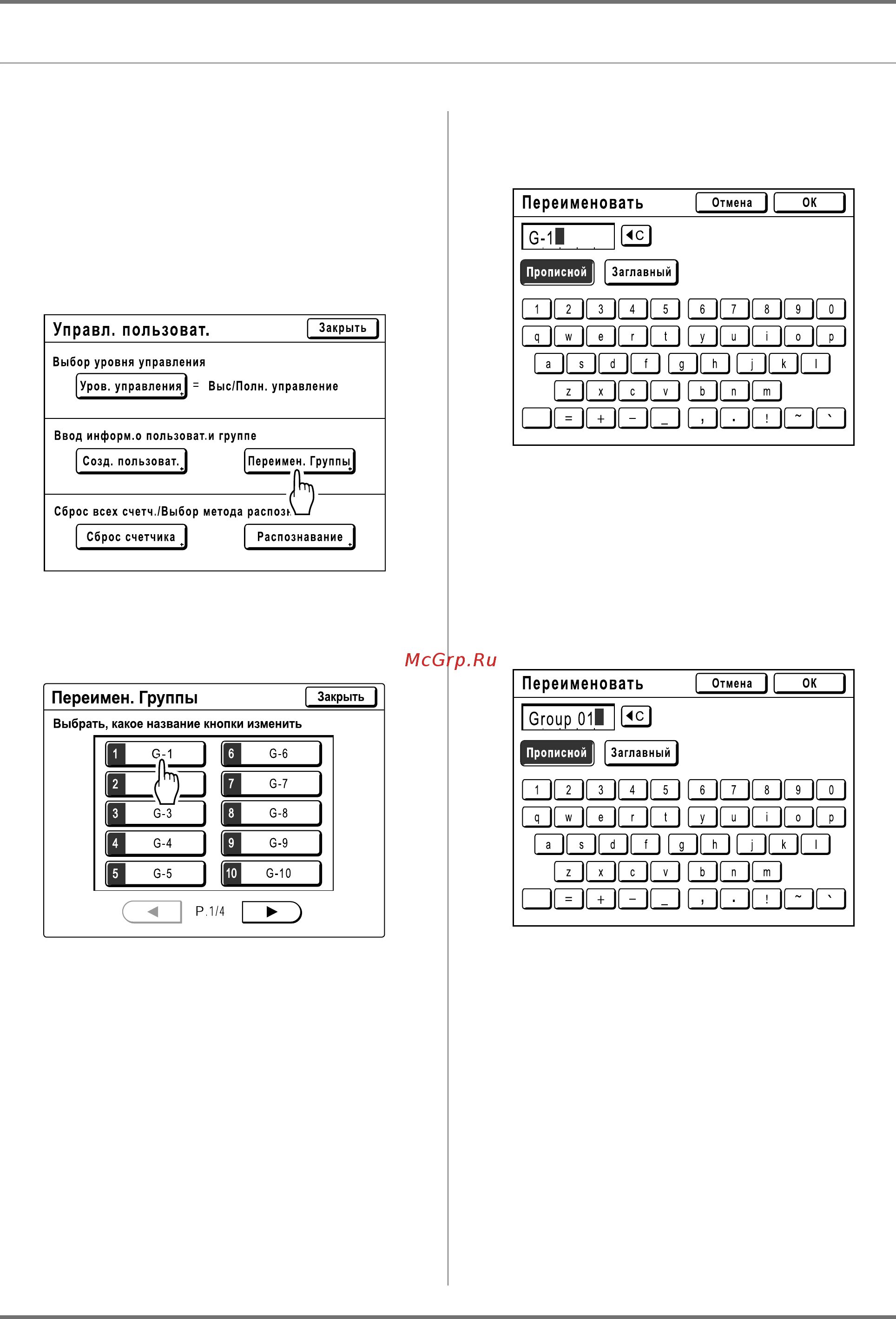 Riso EZ 570 [123/256] Переименование групп