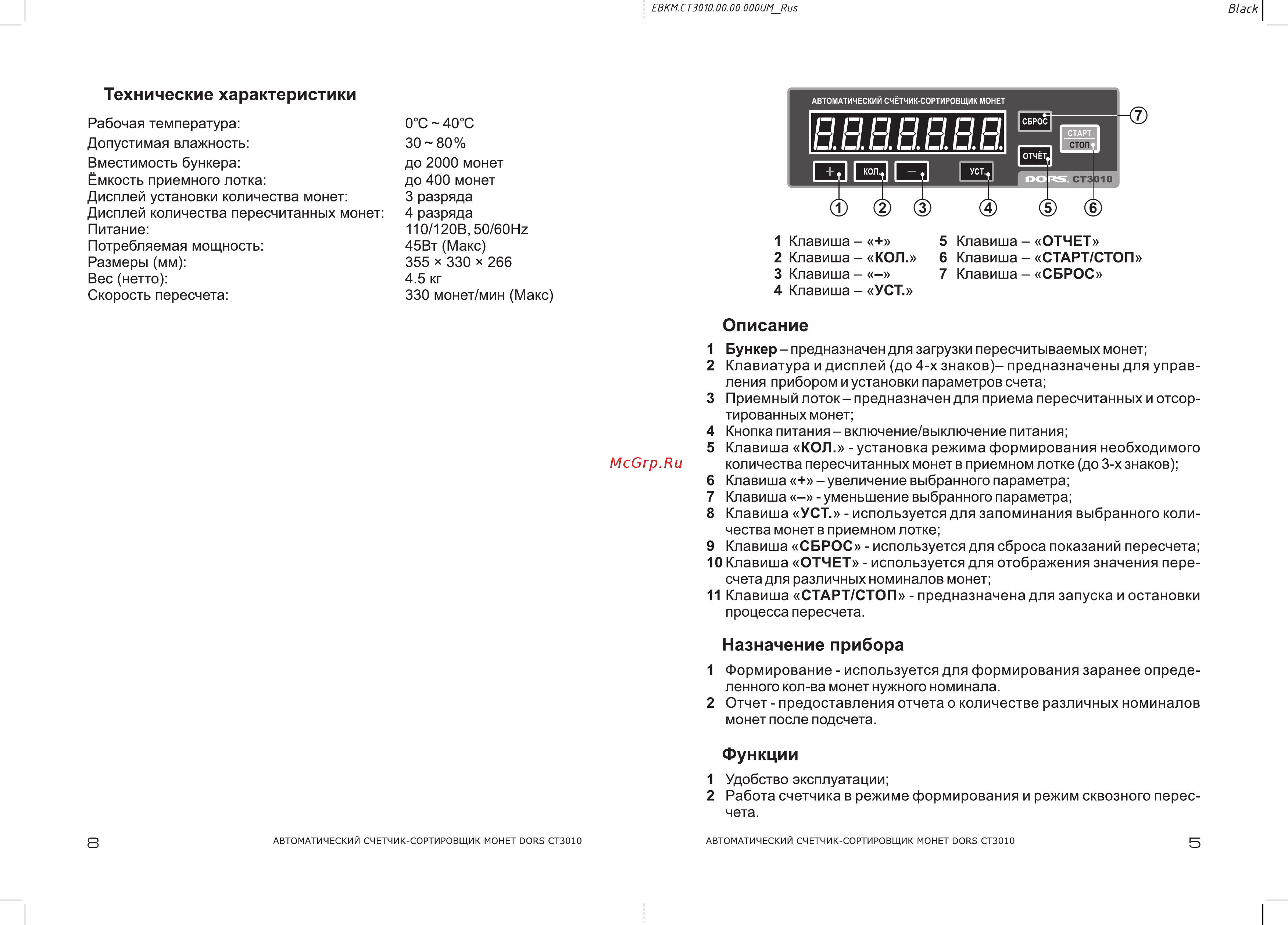 Dors CT3010 [4/5] Функции