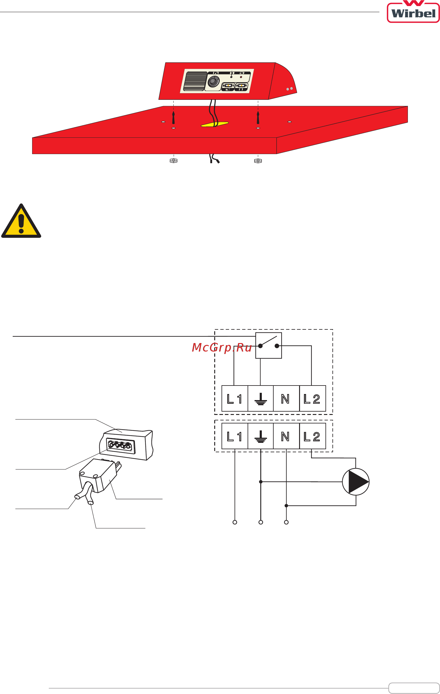 Wirbel ECO-CKB 30 [17/28] Подключение котла eco ckb с пультом управления жидкотопливной газовой горелкой арт 10230 к электросети выполняется посредством блока зажимов находящихся под пультом управления электрическая схема подключения показана на рис 3