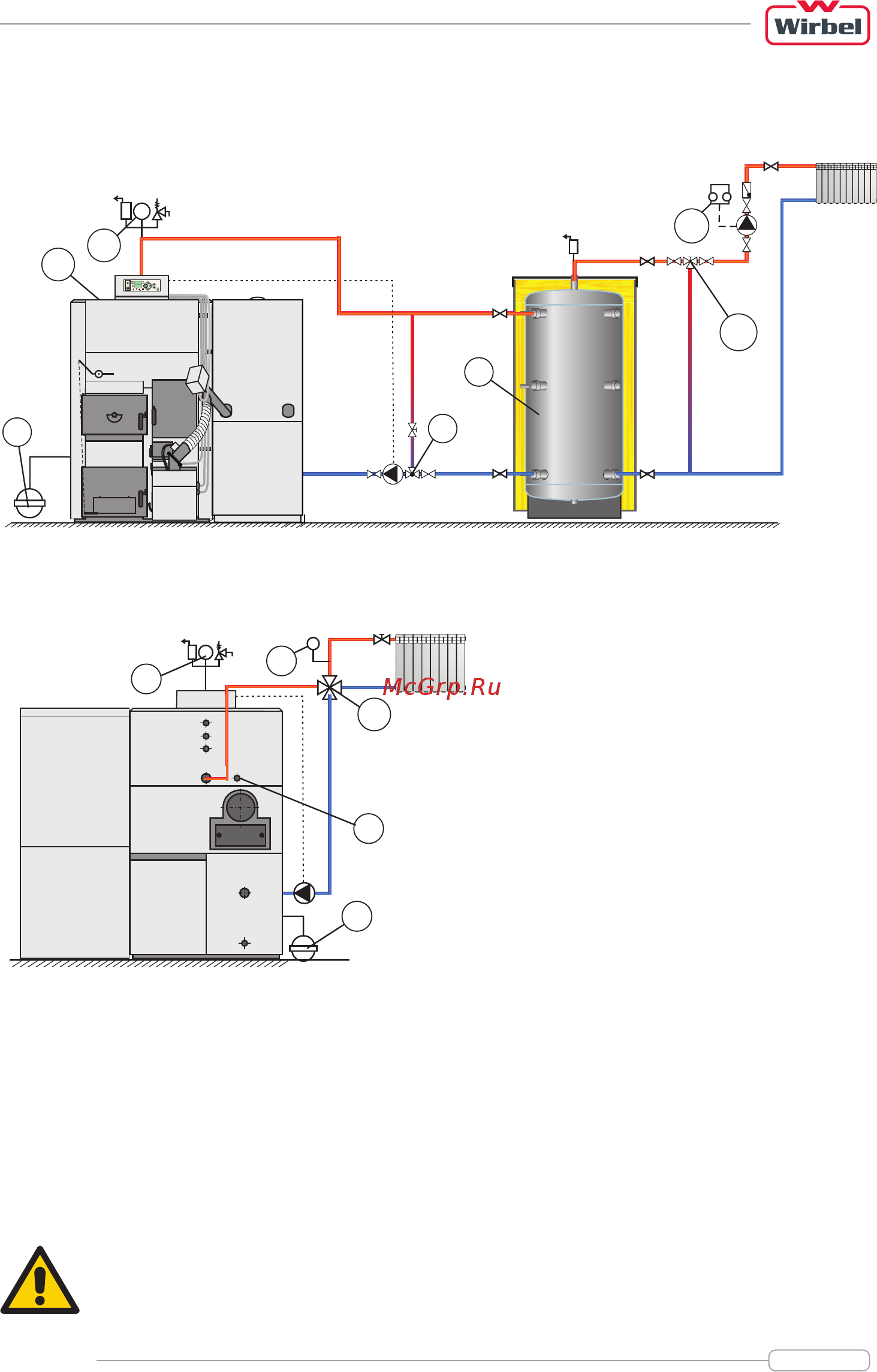 Wirbel ECO-CKB Plus 35 [17/32] Если в результате перегрева котла в закрытой системе отопления возникает неисправность а термическая защита не установлена или установлена неправильно гарантия теряет силу