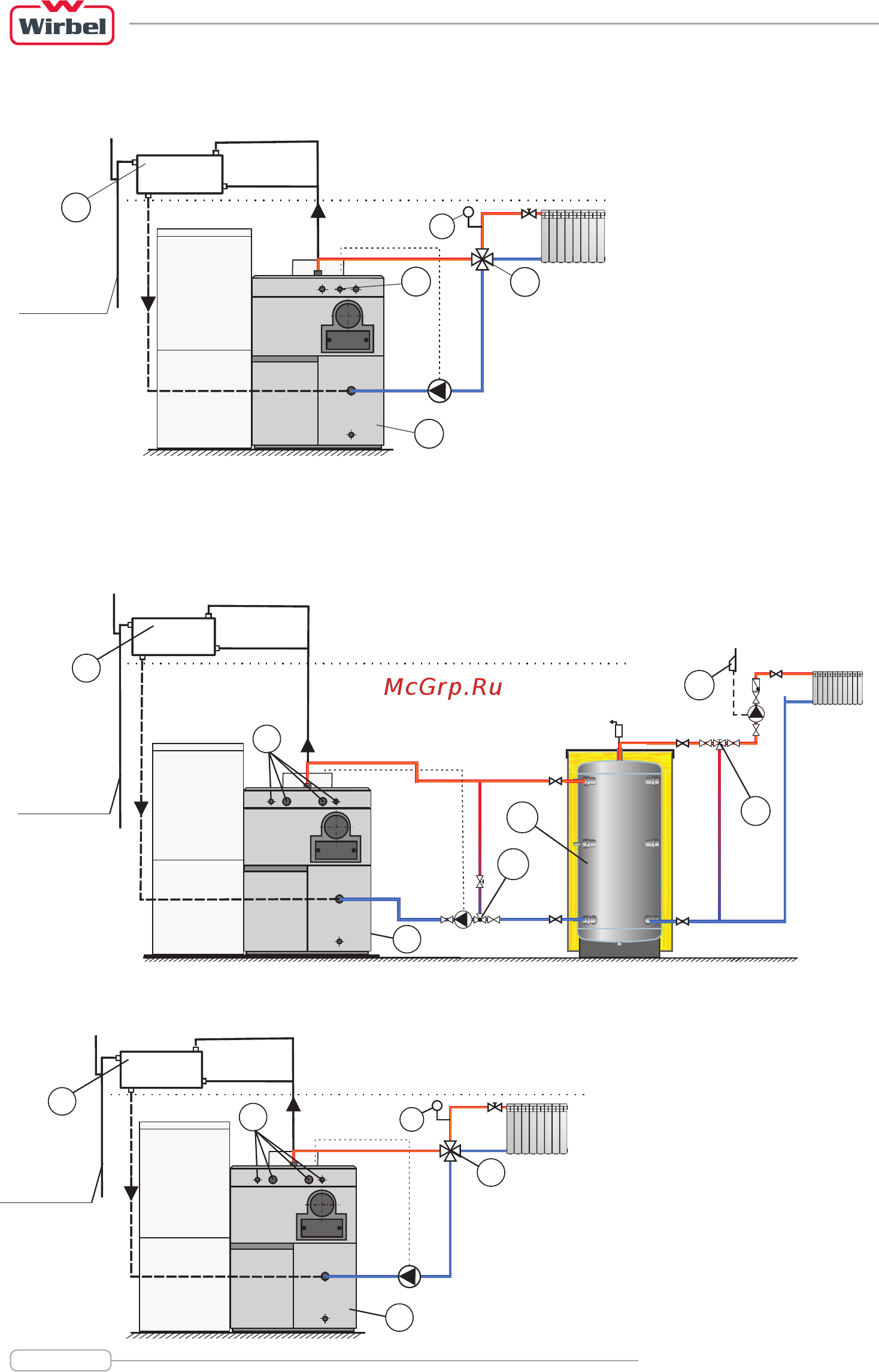 Wirbel ECO-CK Plus 25 [20/36] Рис 5 принципиальная схема подключения котла eco ck plus мощностью 50 квт в открытую систему отопления