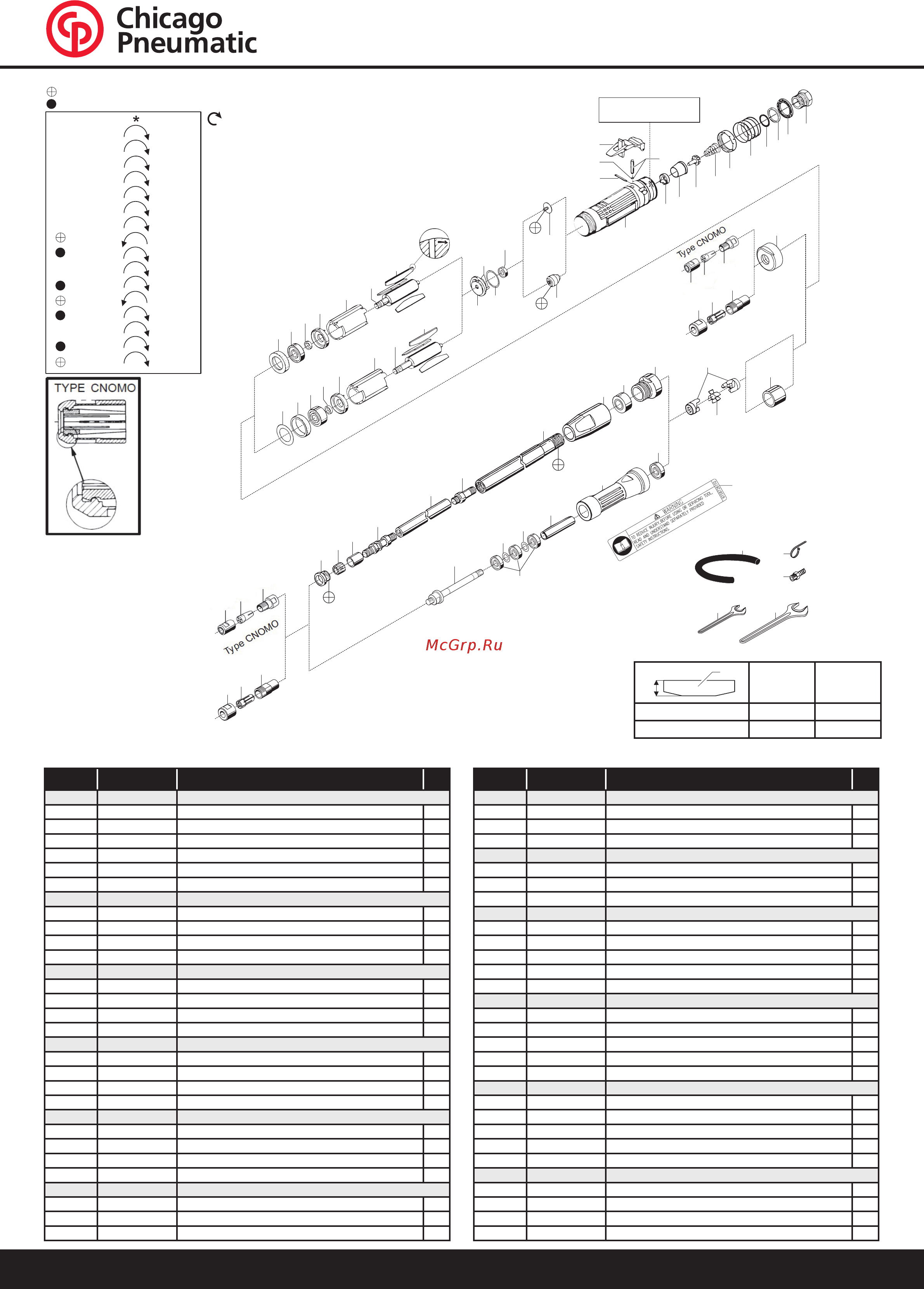 Chicago Pneumatic CP3119-15ES CNOMO Схема онлайн