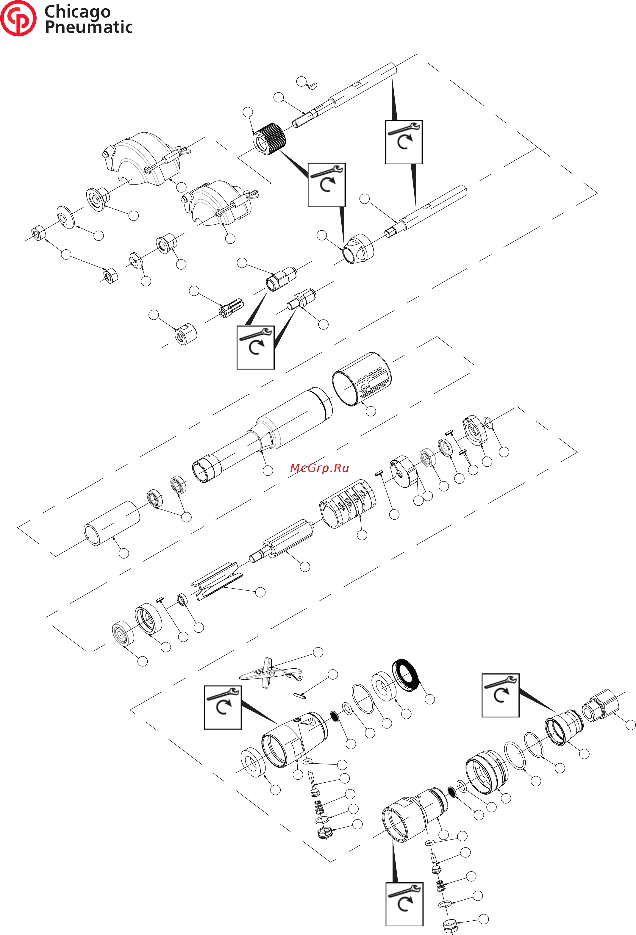 Chicago Pneumatic CP3451-16SER25 Схема онлайн