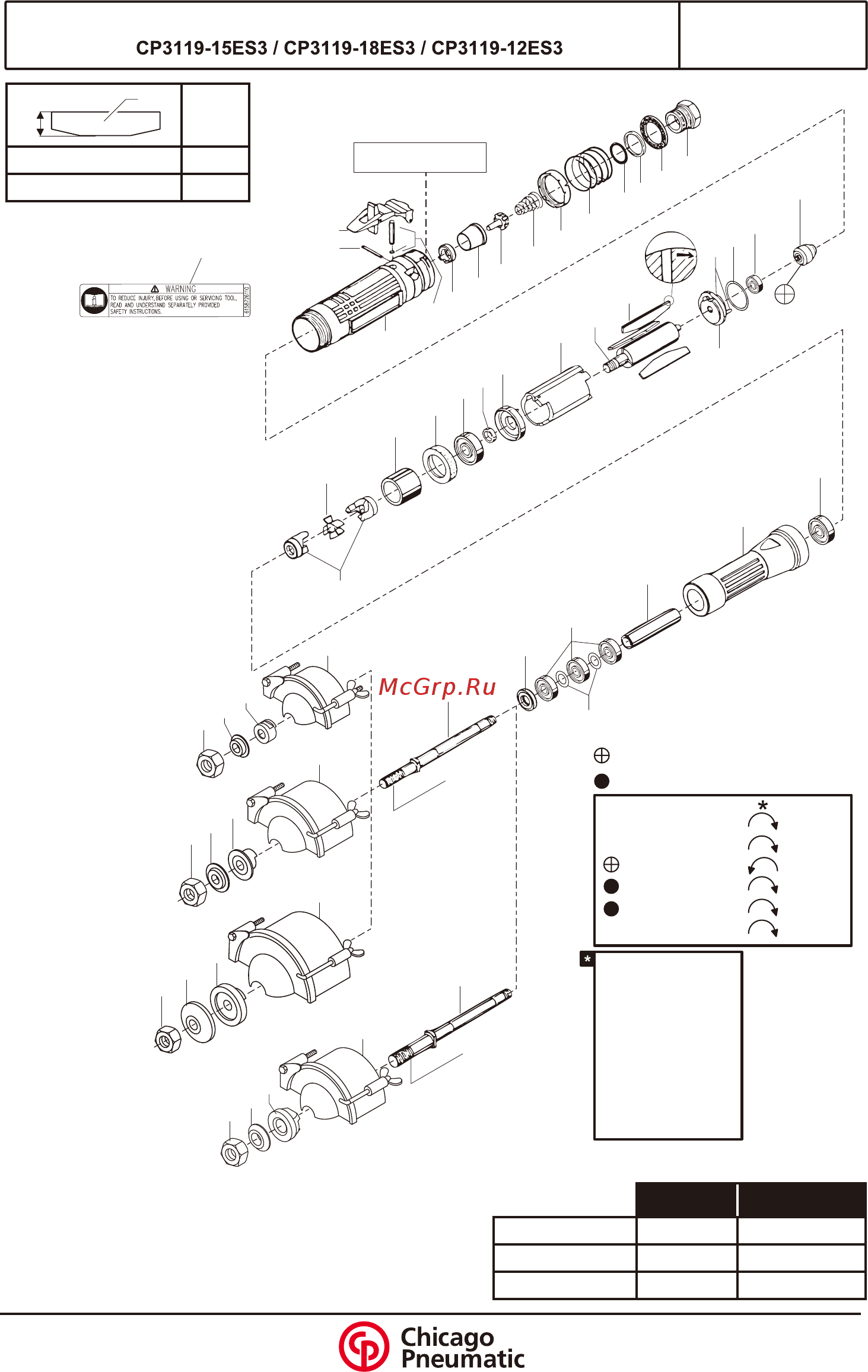 Chicago Pneumatic CP3119-12ES3 Схема онлайн