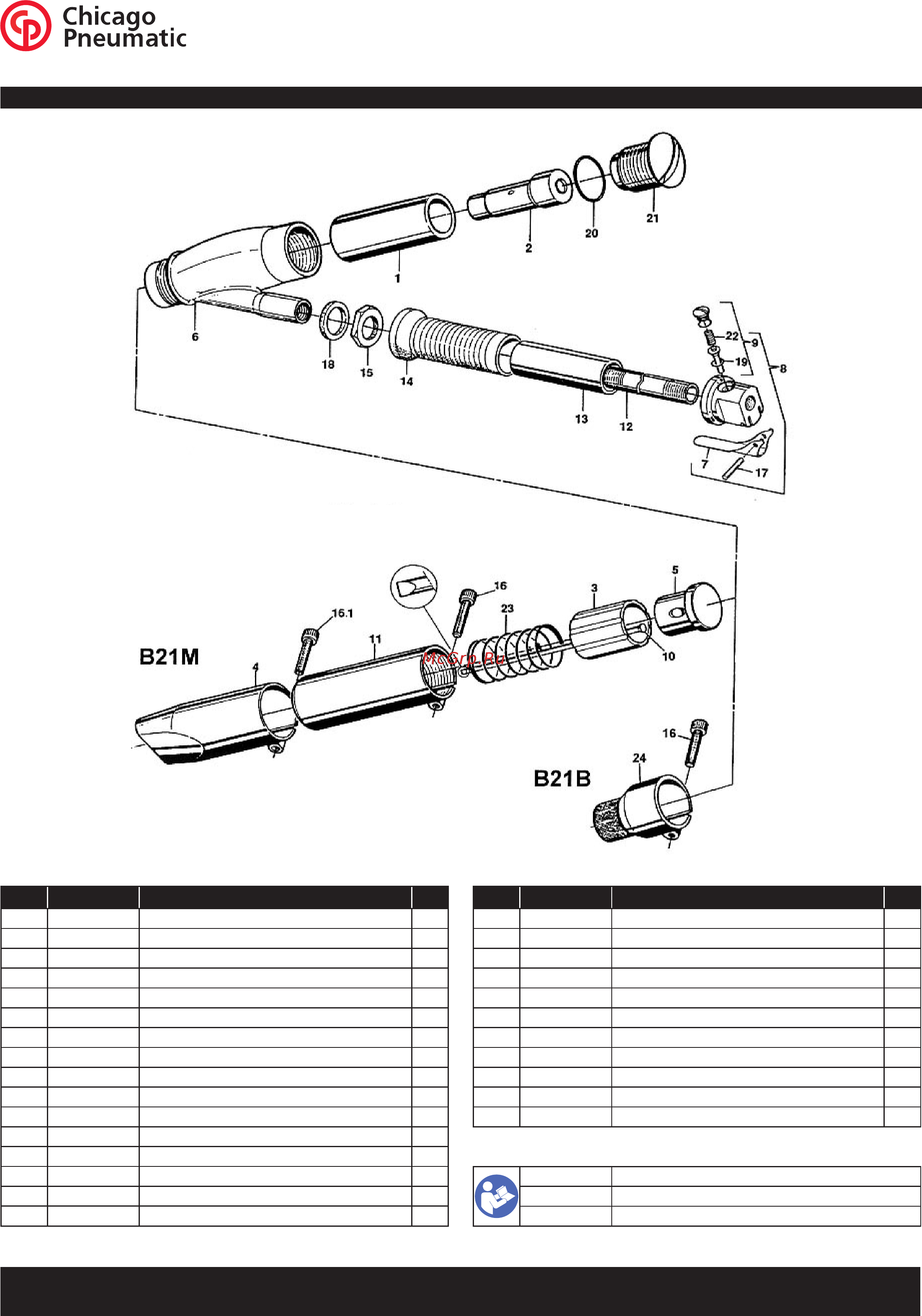 Chicago Pneumatic B21B Схема онлайн