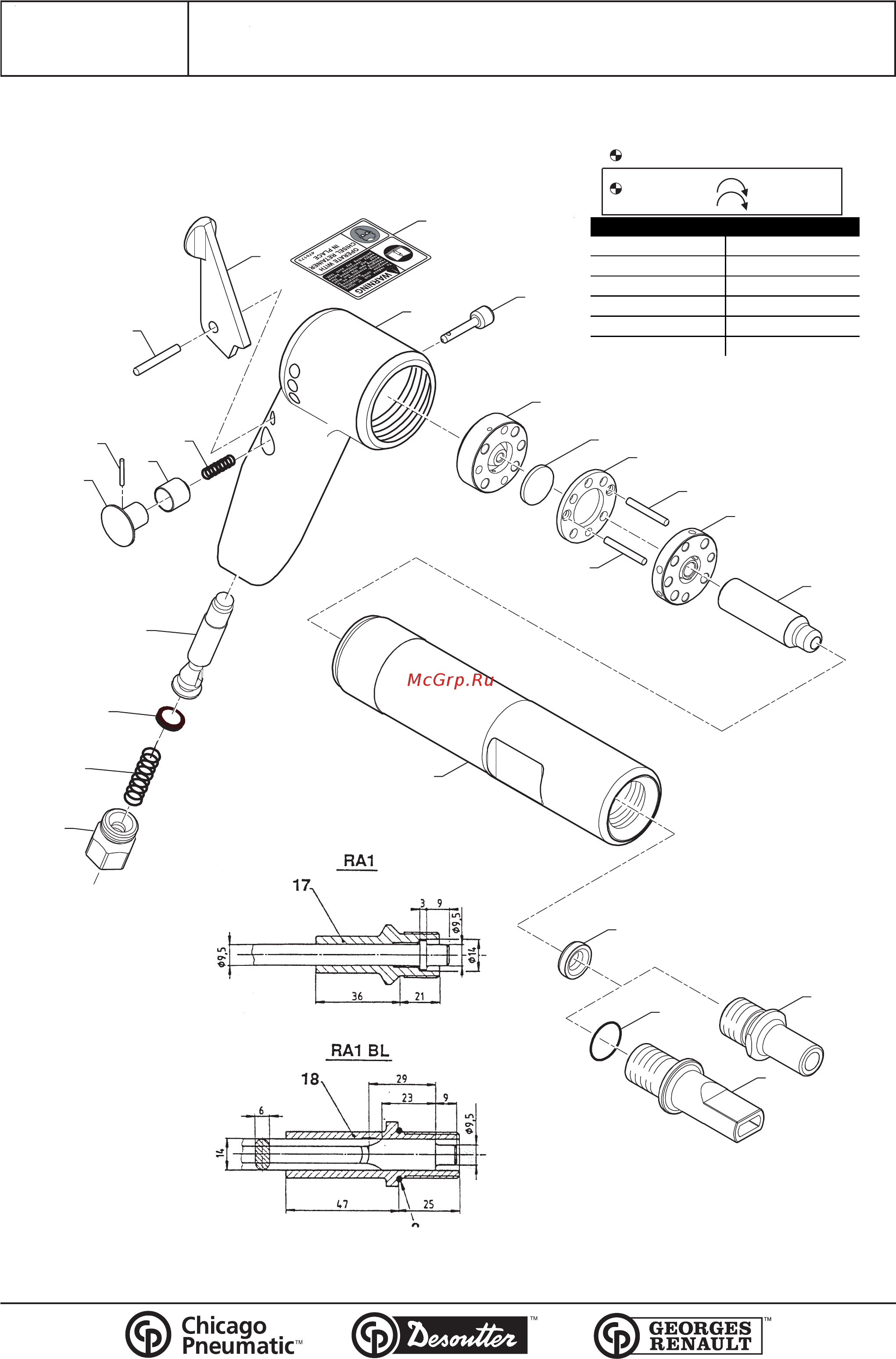 Chicago Pneumatic RA1 [2/19] 8 8 16 80 n m 150 n m