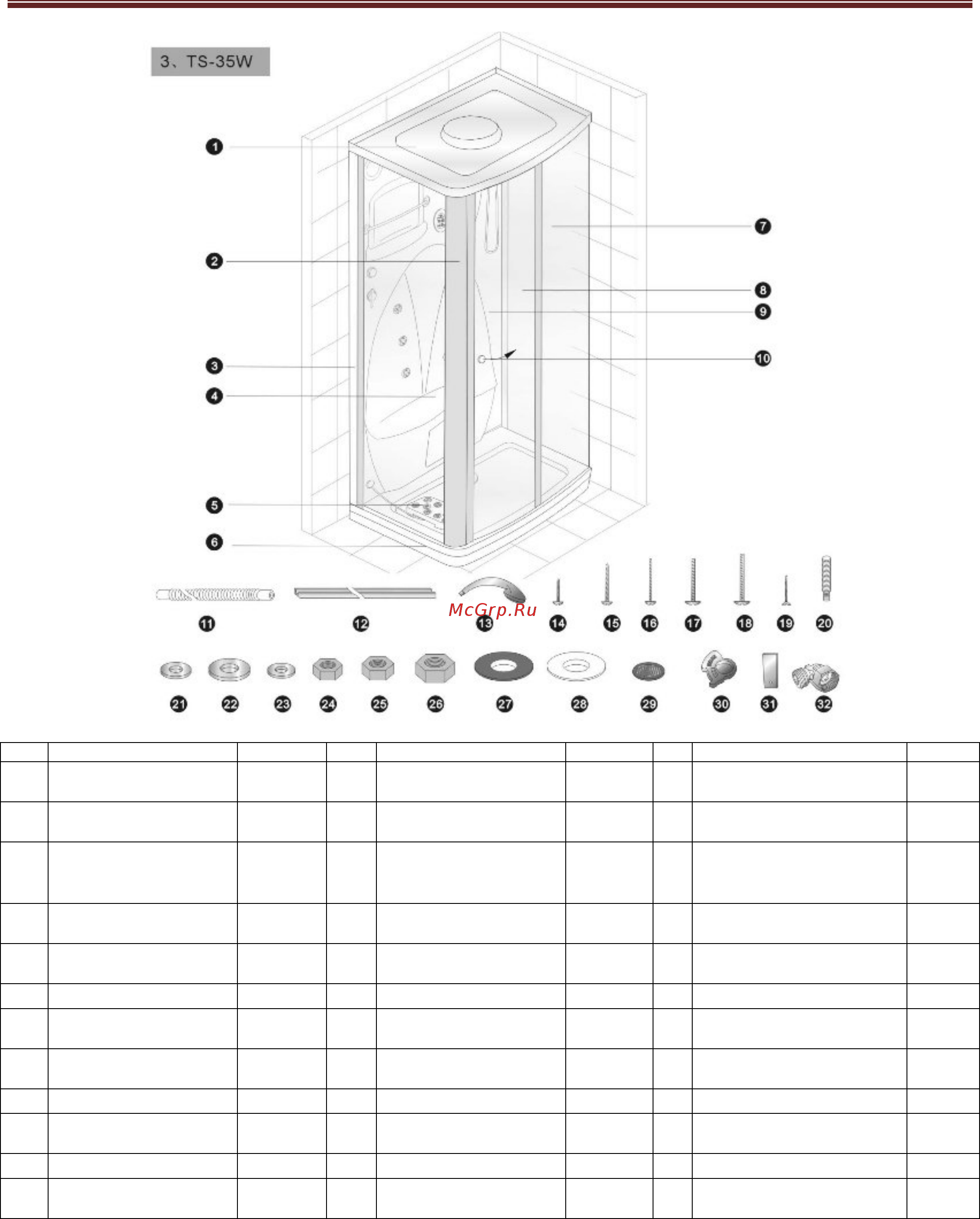 Appollo TS-34W [6/24] Top shower инструкция по установке и эксплуатации ts 34w 34wr ts 35w 35wr