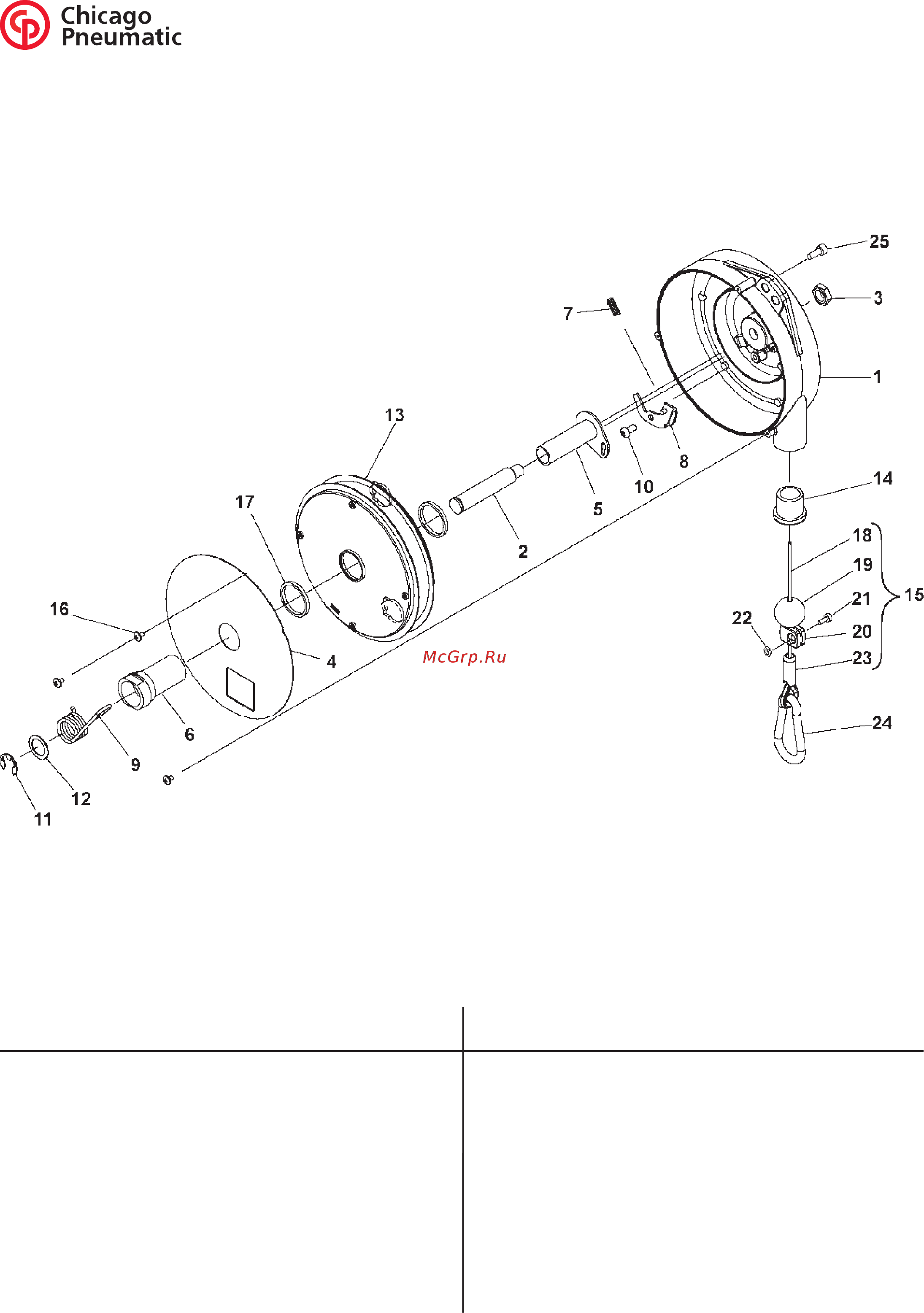 Chicago Pneumatic CP9938 balancer 6.0-8.0kg 13.2-17.6lb [13/16] Cp9936 cp9940 cp9946 cp9950