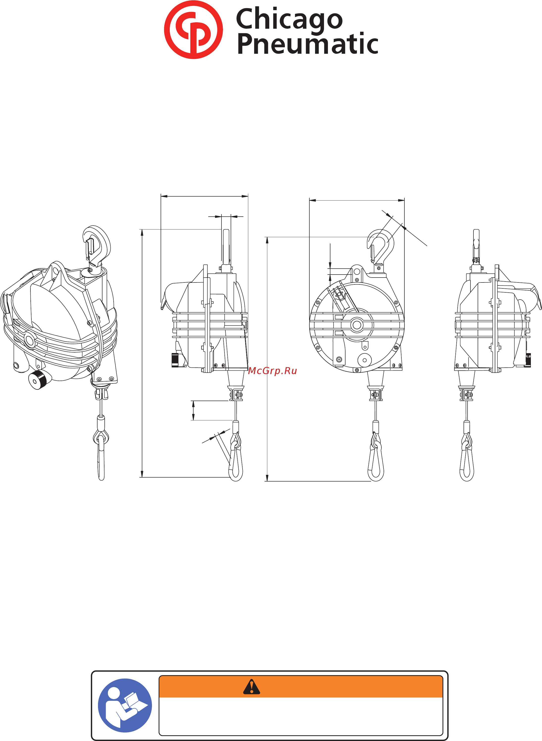 Chicago Pneumatic CP9966 balancer 35.0-45.0kg 77.2-99.2lb Инструкция по эксплуатации онлайн