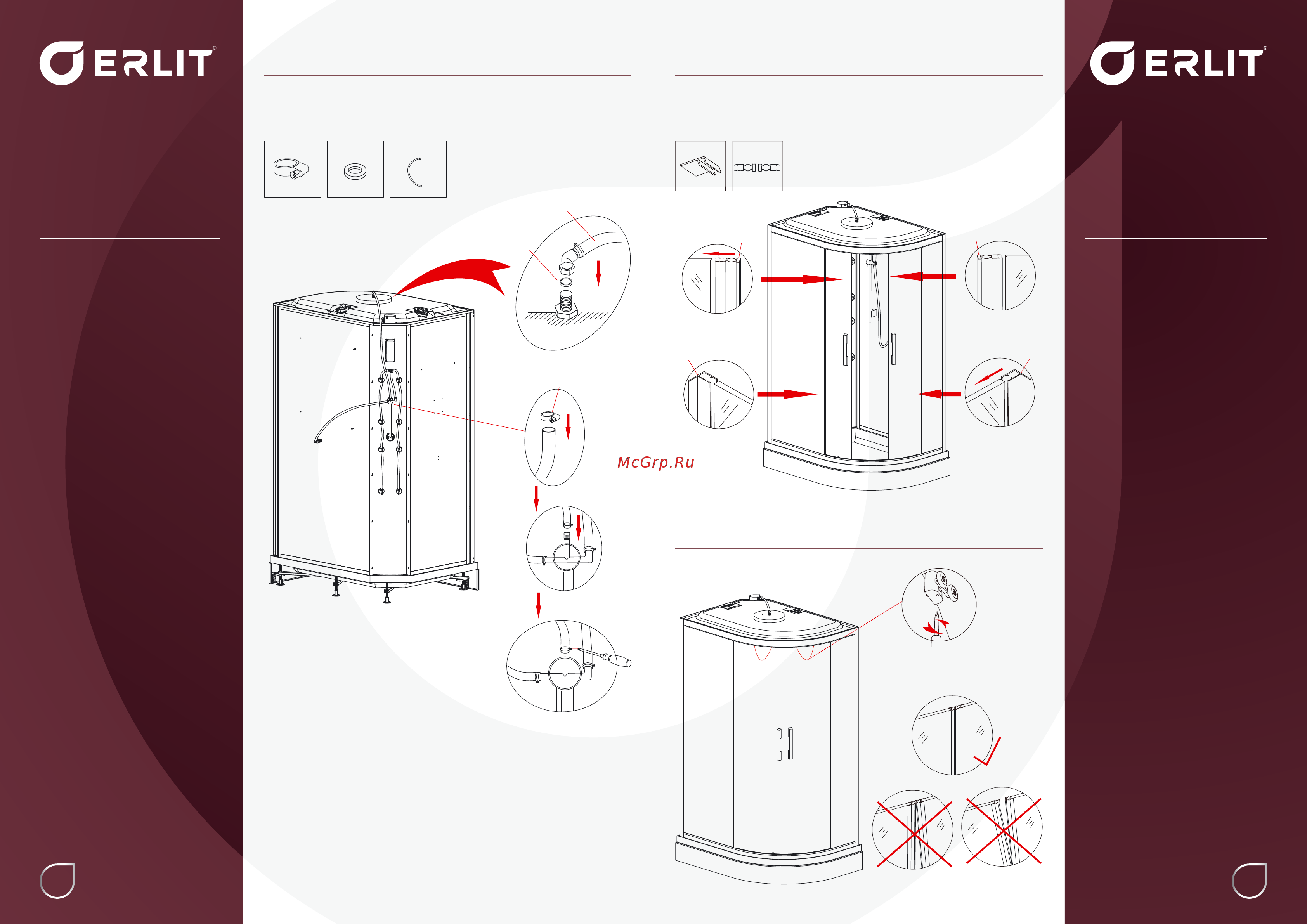 Erlit ER 5512PR-S4 [16/21] Монтаж душевой кабины shower cabin installation
