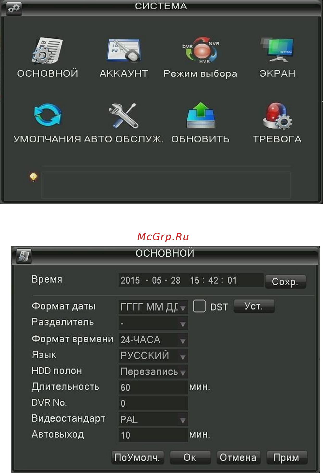 AltCam DVR423 [18/26] Система