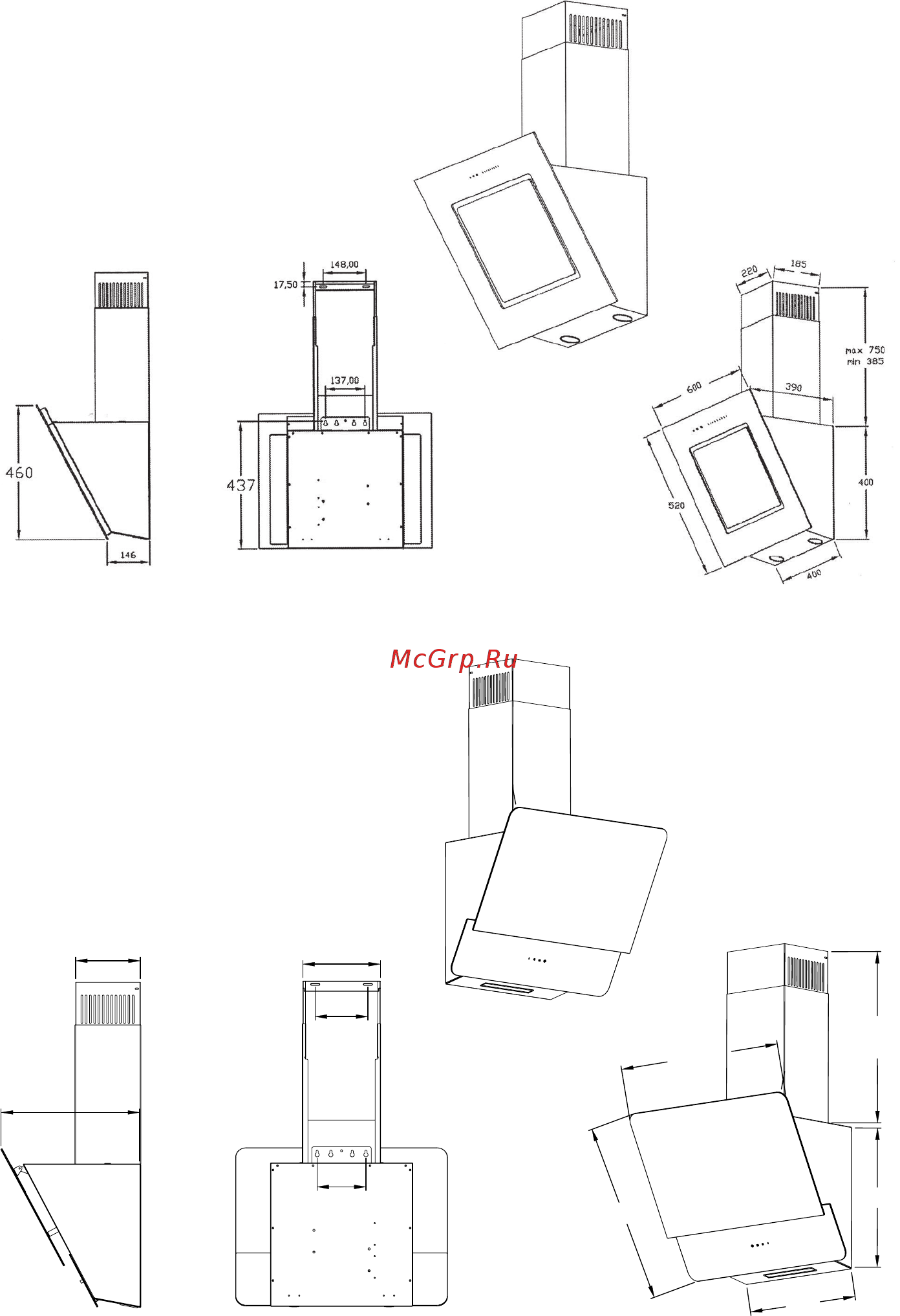 MBS Russelia 160 Glass White [22/32] Өлшемдері бар схемалар