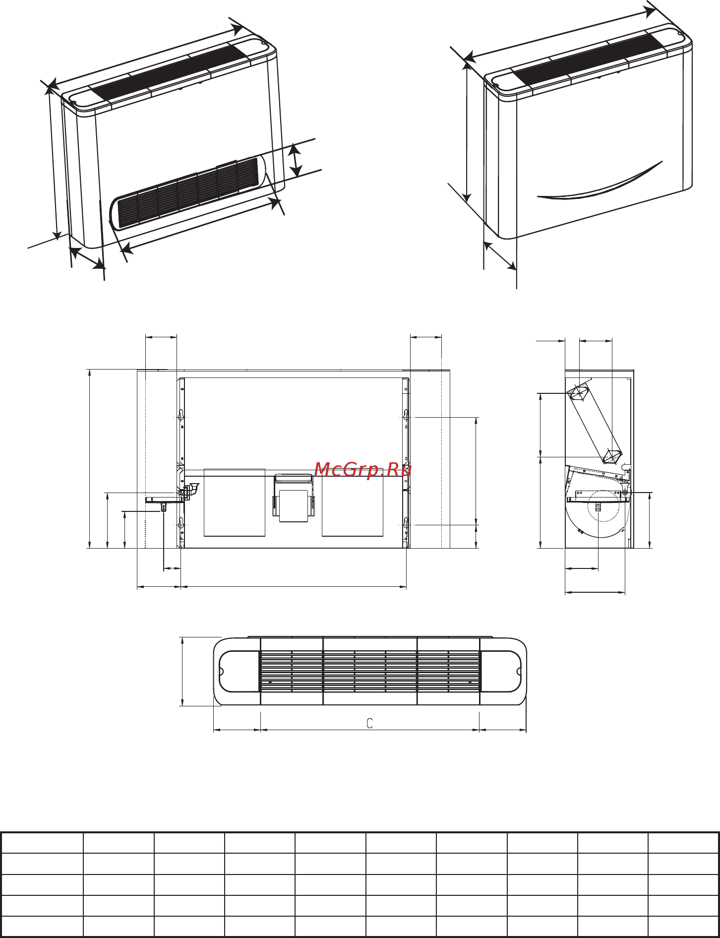 Kentatsu KFHD38H0EN1 [24/28] Размеры