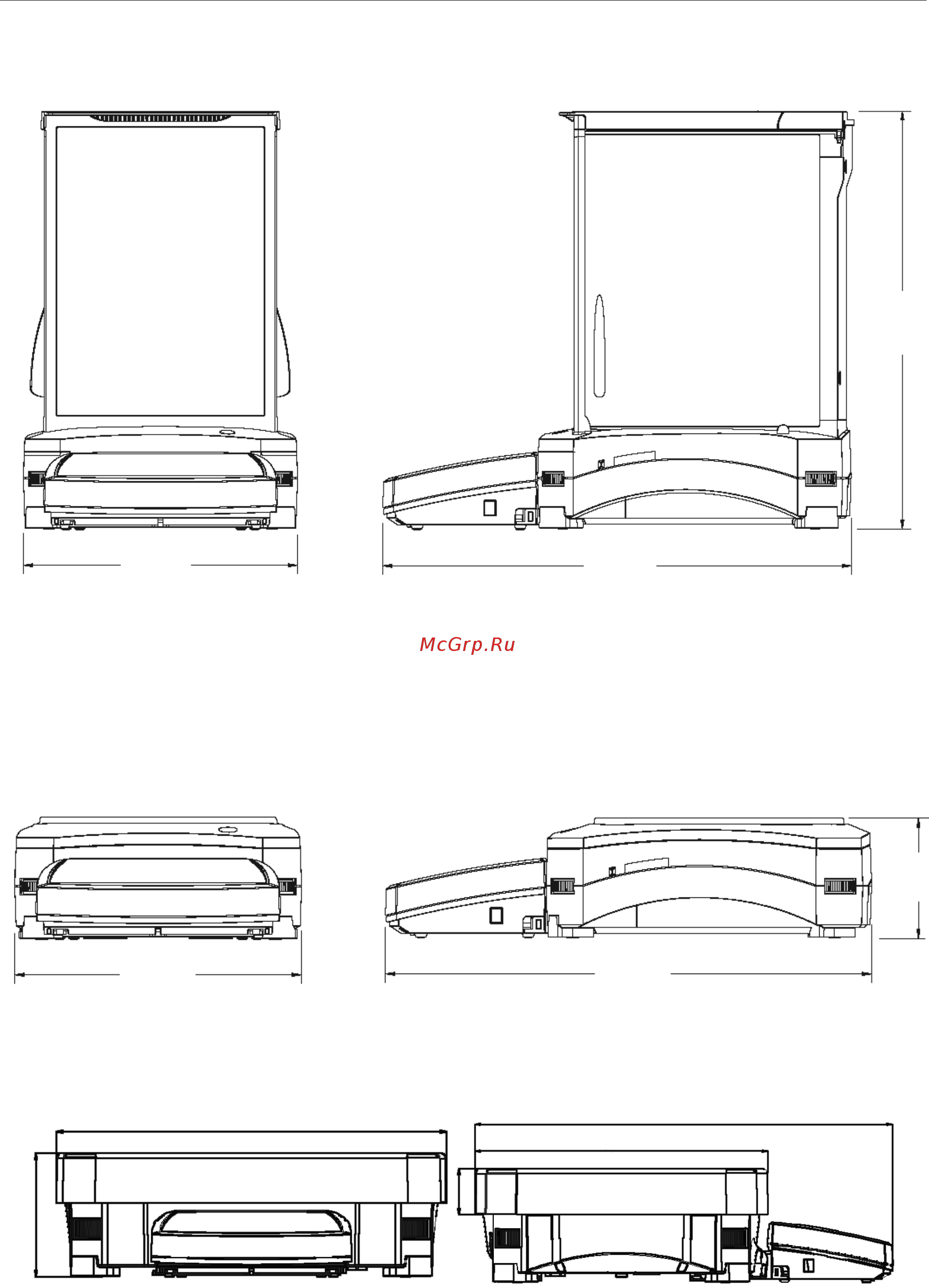 OHAUS Explorer EX223 [132/152] Габаритные размеры весов