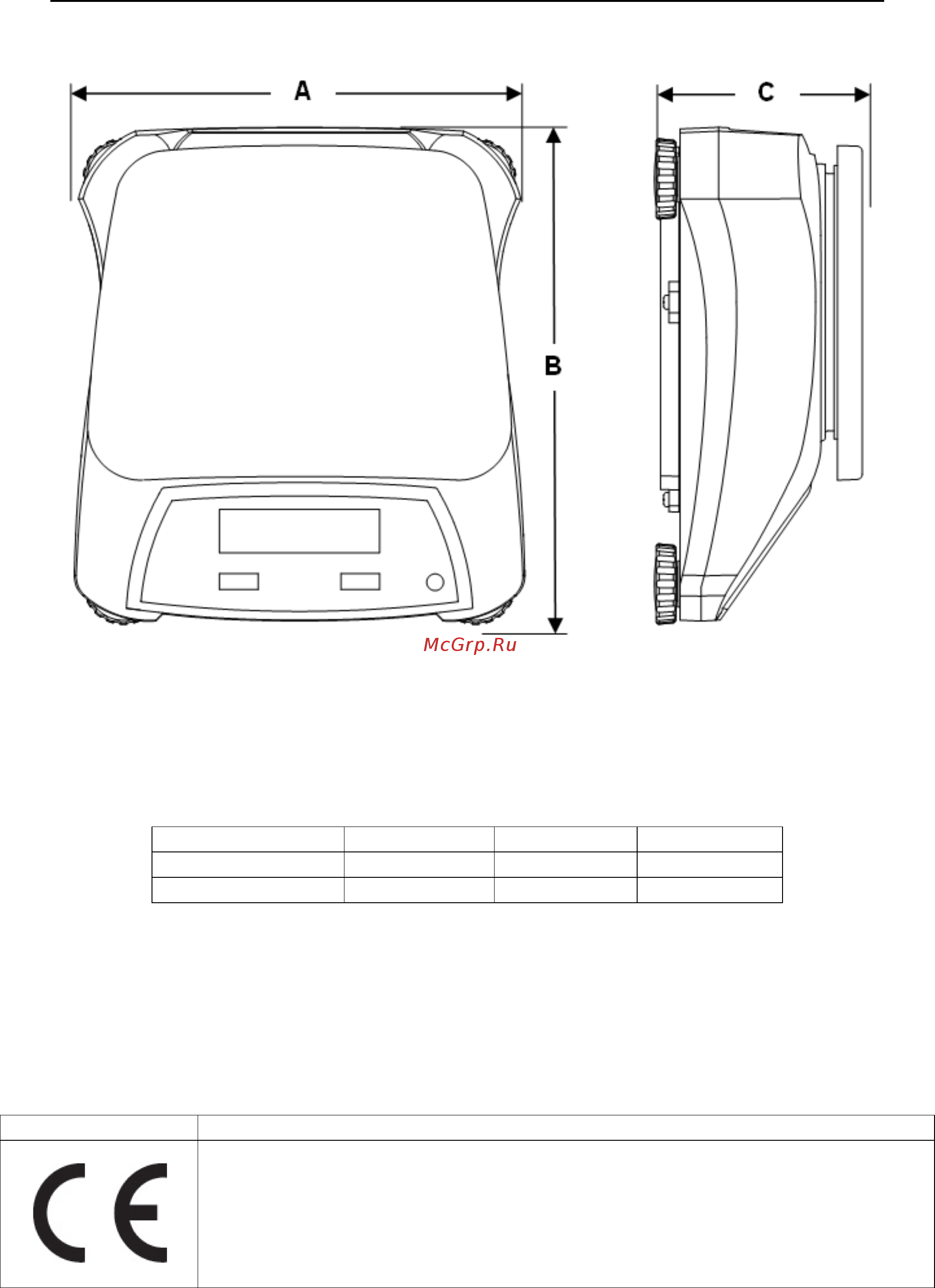 OHAUS Valor 2000W V22PWE3T [20/24] Размеры весов