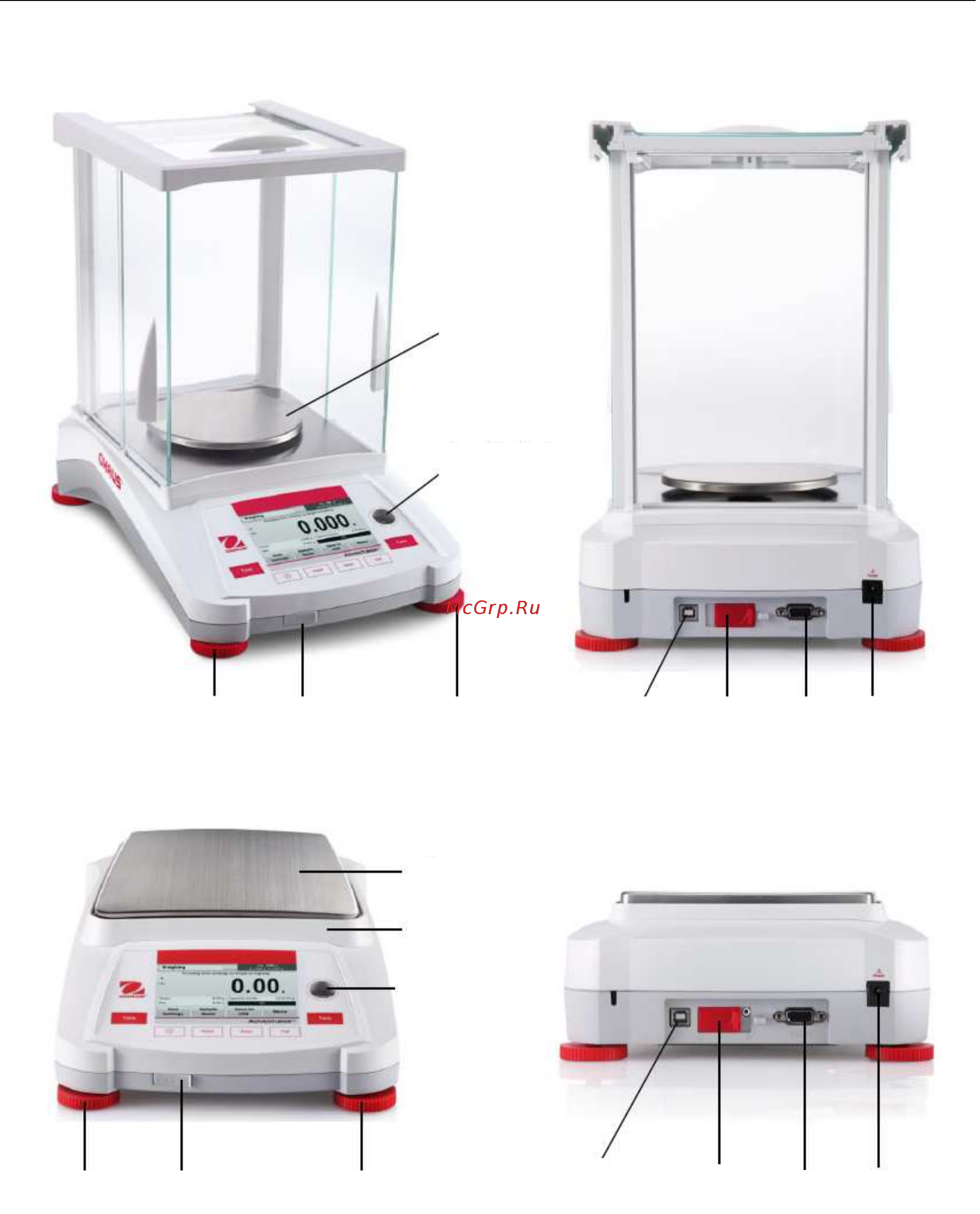 OHAUS Adventurer AX1502/E [12/62] Детали и элементы модели без ветрозащитного кожуха