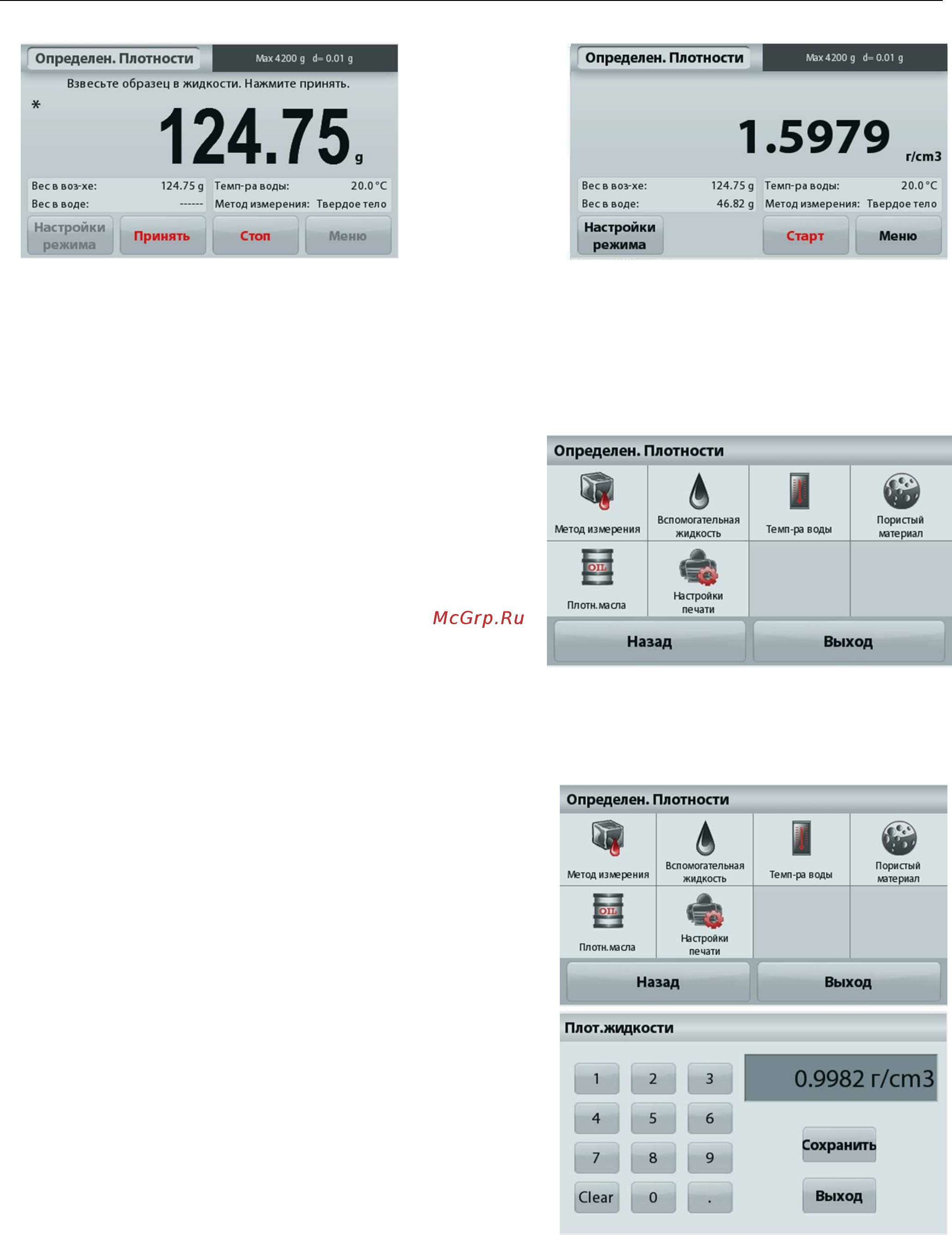 OHAUS Adventurer AX1502/E [22/62] Измерение плотности всплывающего материала
