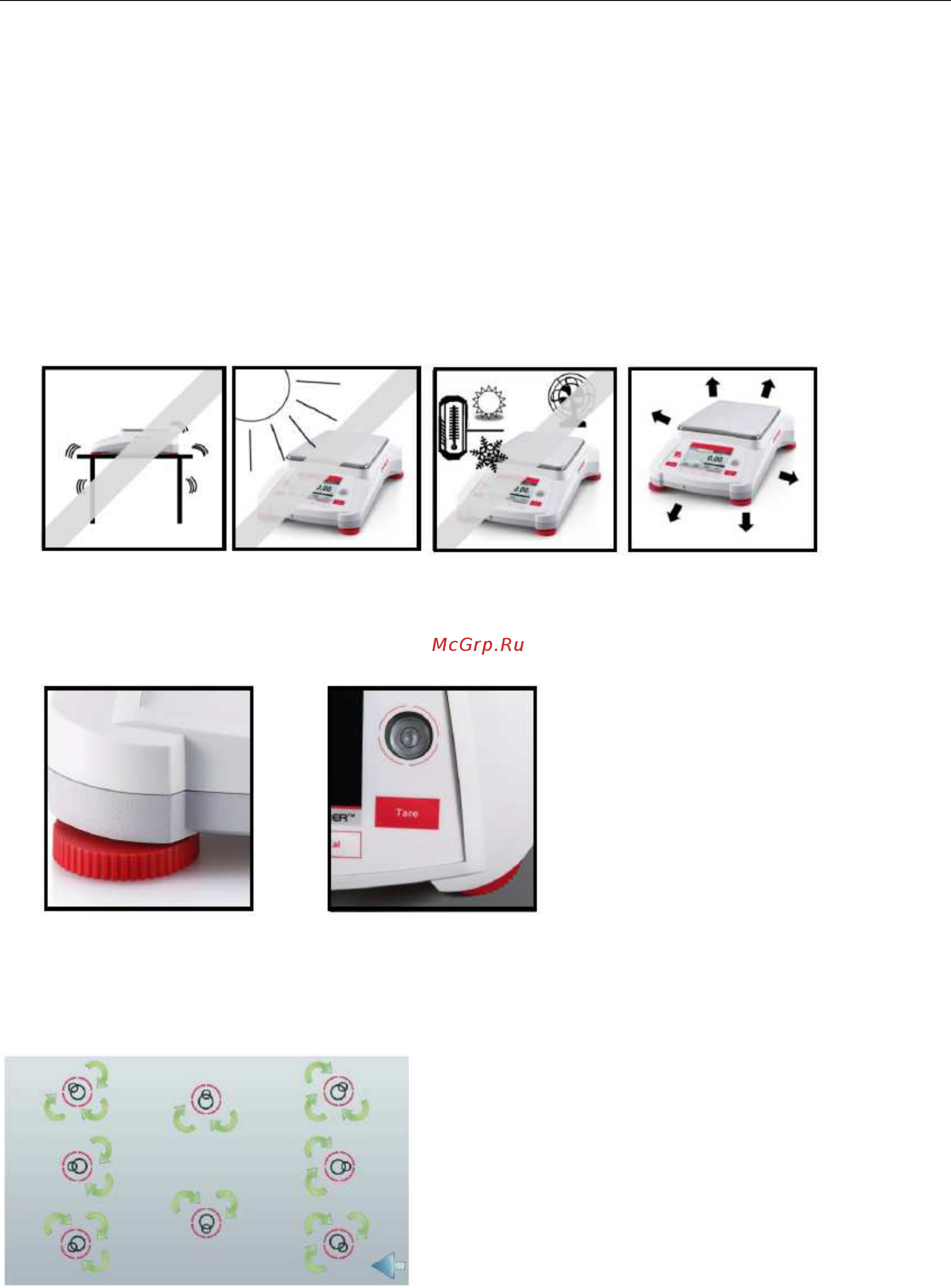 OHAUS Adventurer AX1502 [7/62] Подготовка весов к работе