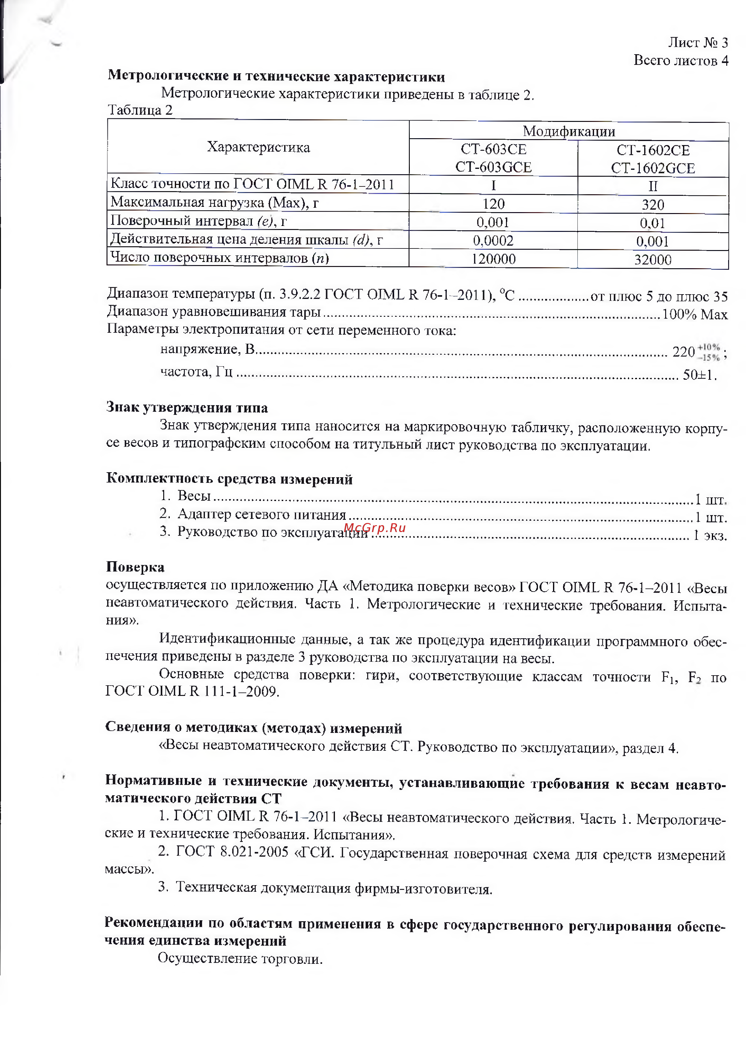 ViBRA CT 1602 CE Описание типа средства измерений онлайн [3/3] 325279