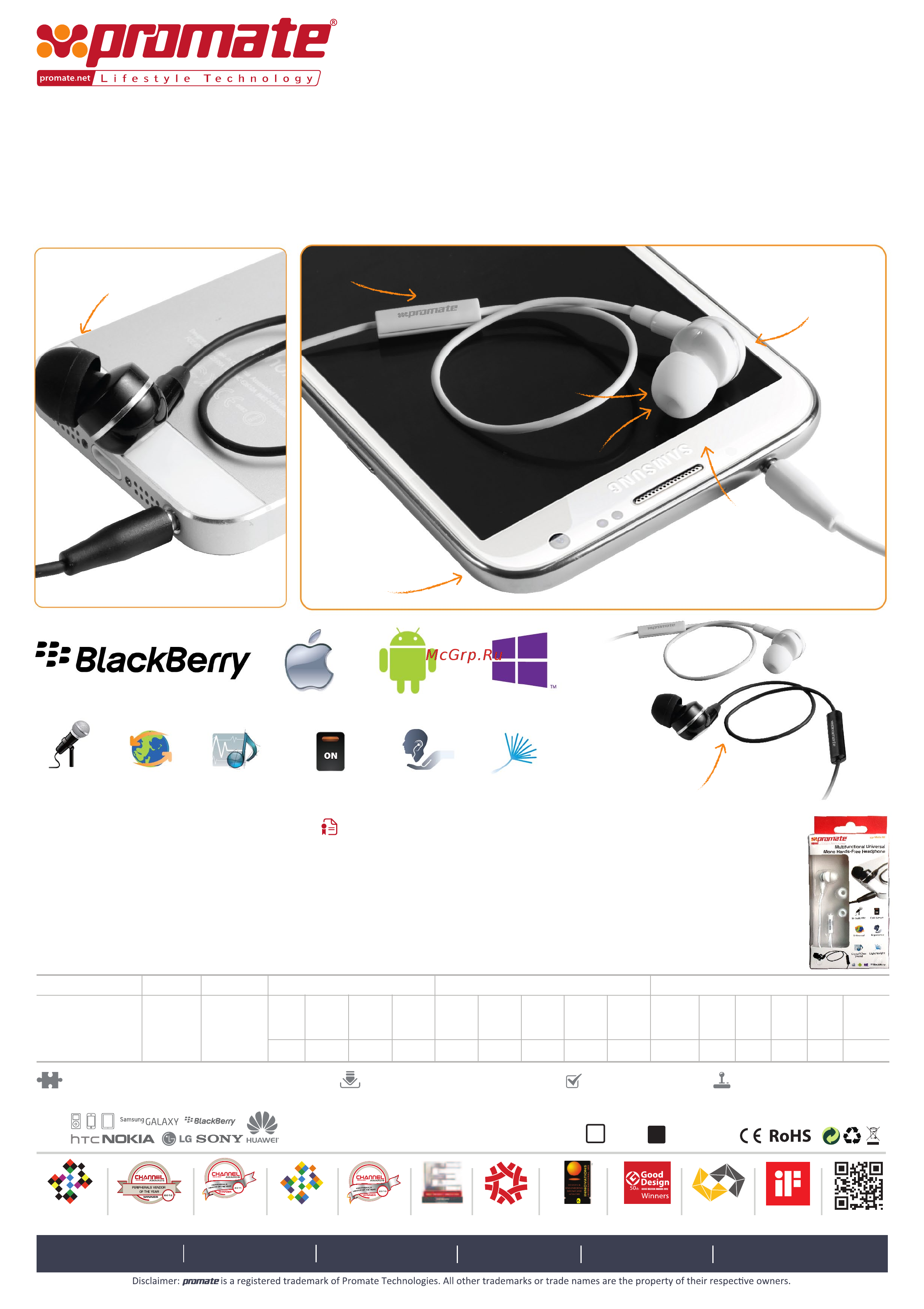 Promate earMate.iM BK Инструкция по эксплуатации онлайн