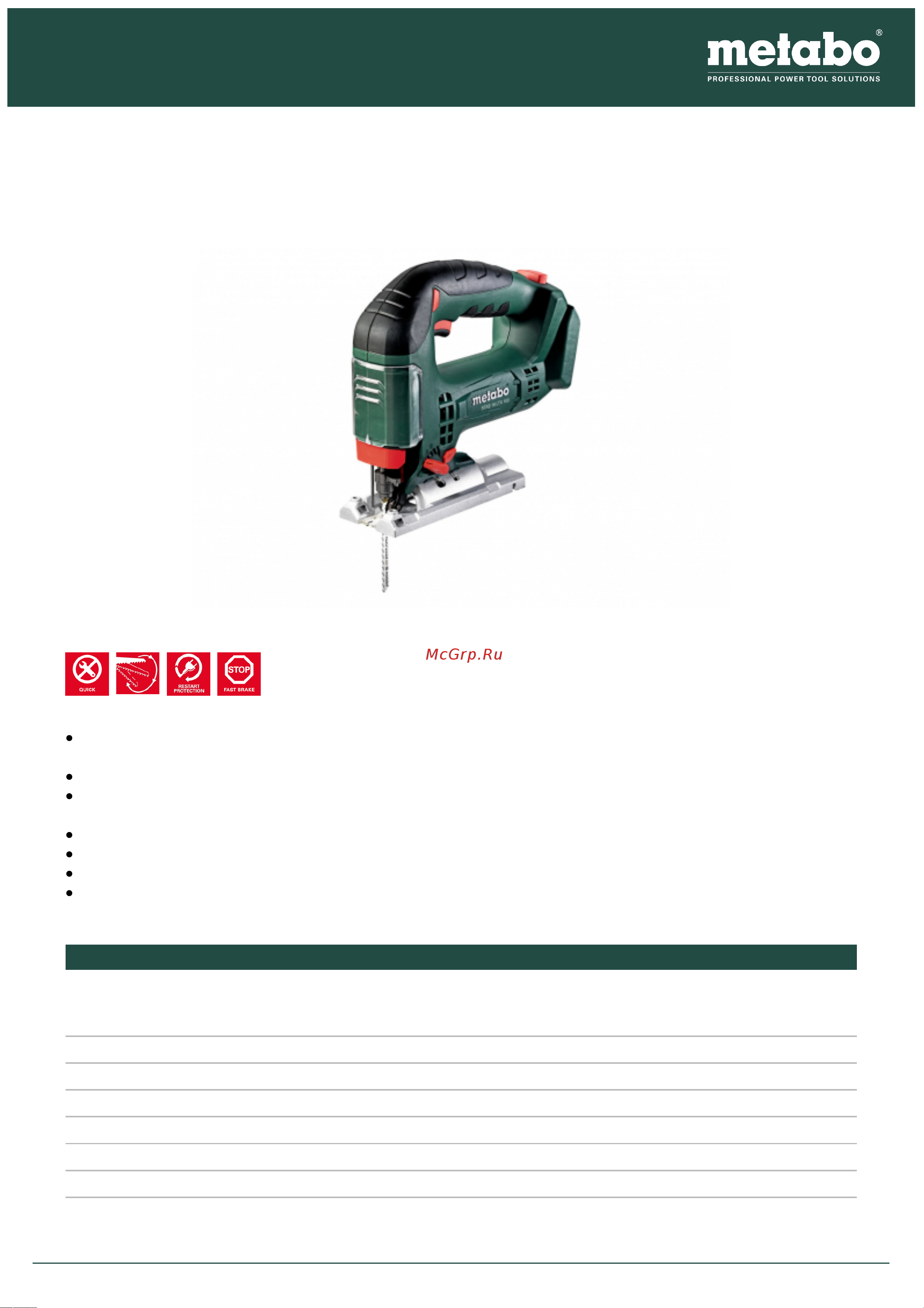 Metabo STAB 18 LTX 100 (601003840) Инструкция по эксплуатации онлайн