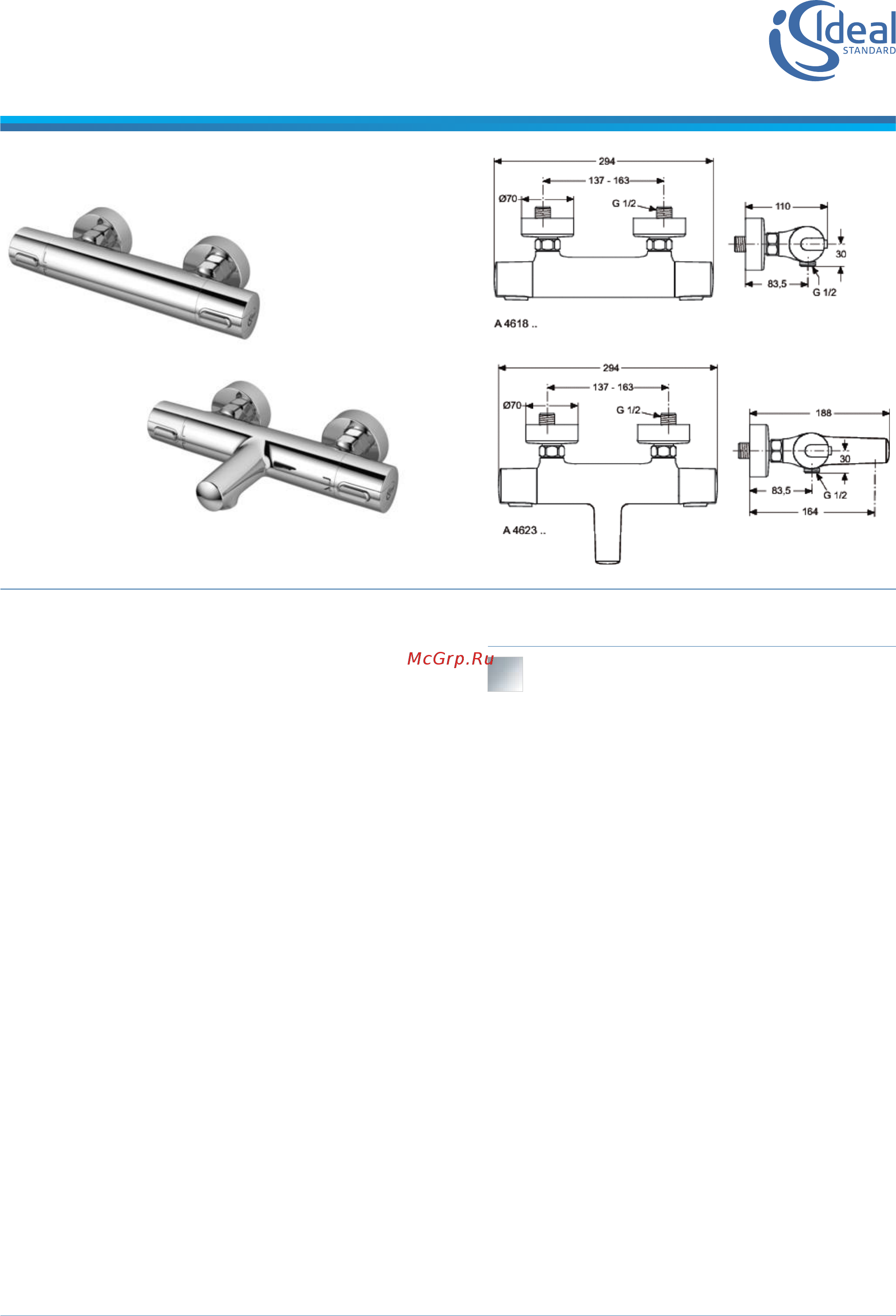 Ideal Standard Ceratherm 100 Нью A4623AA Инструкция по эксплуатации онлайн