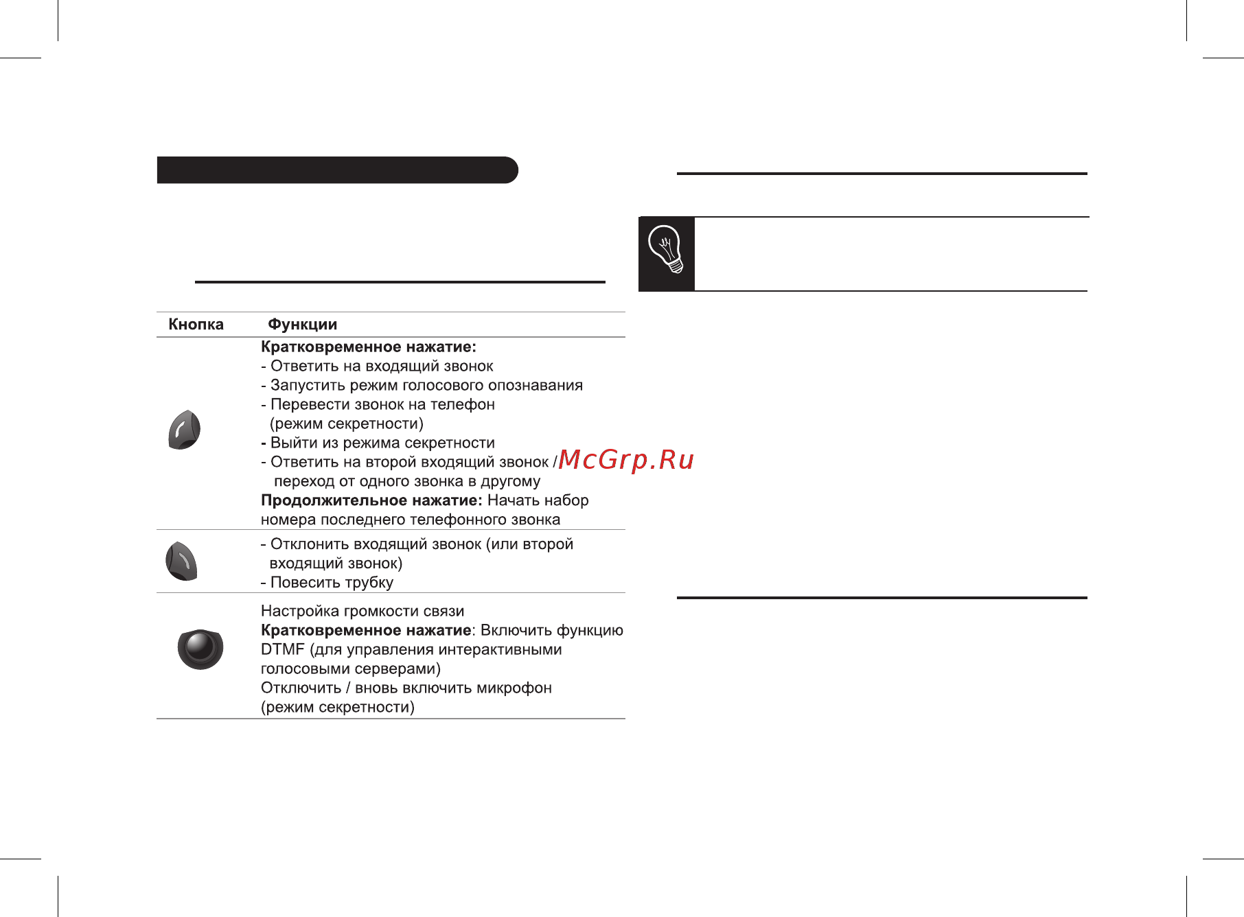 Parrot MKi9200 [6/8] Использование функции телефонии