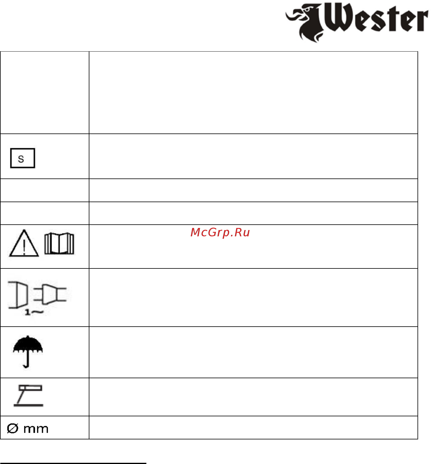 Wester ММА250Н Инструкция по эксплуатации онлайн [6/17] 330309