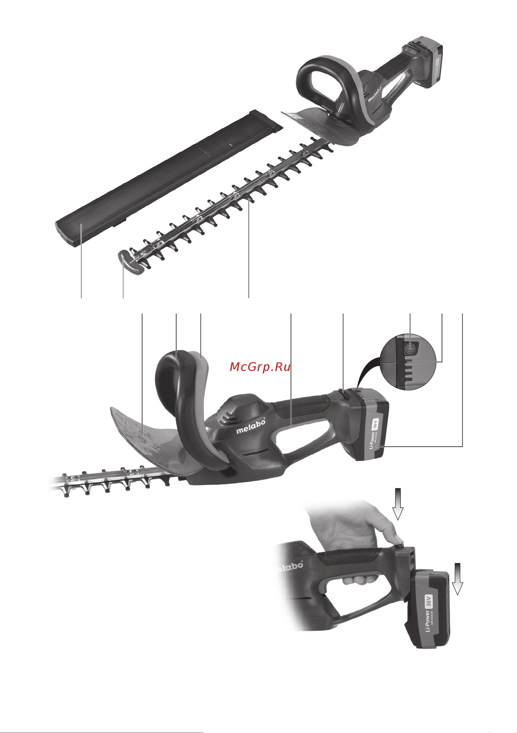 Metabo AHS 18-55 V (600463850) без акк. и з.у Инструкция по эксплуатации онлайн [2/52] 668822