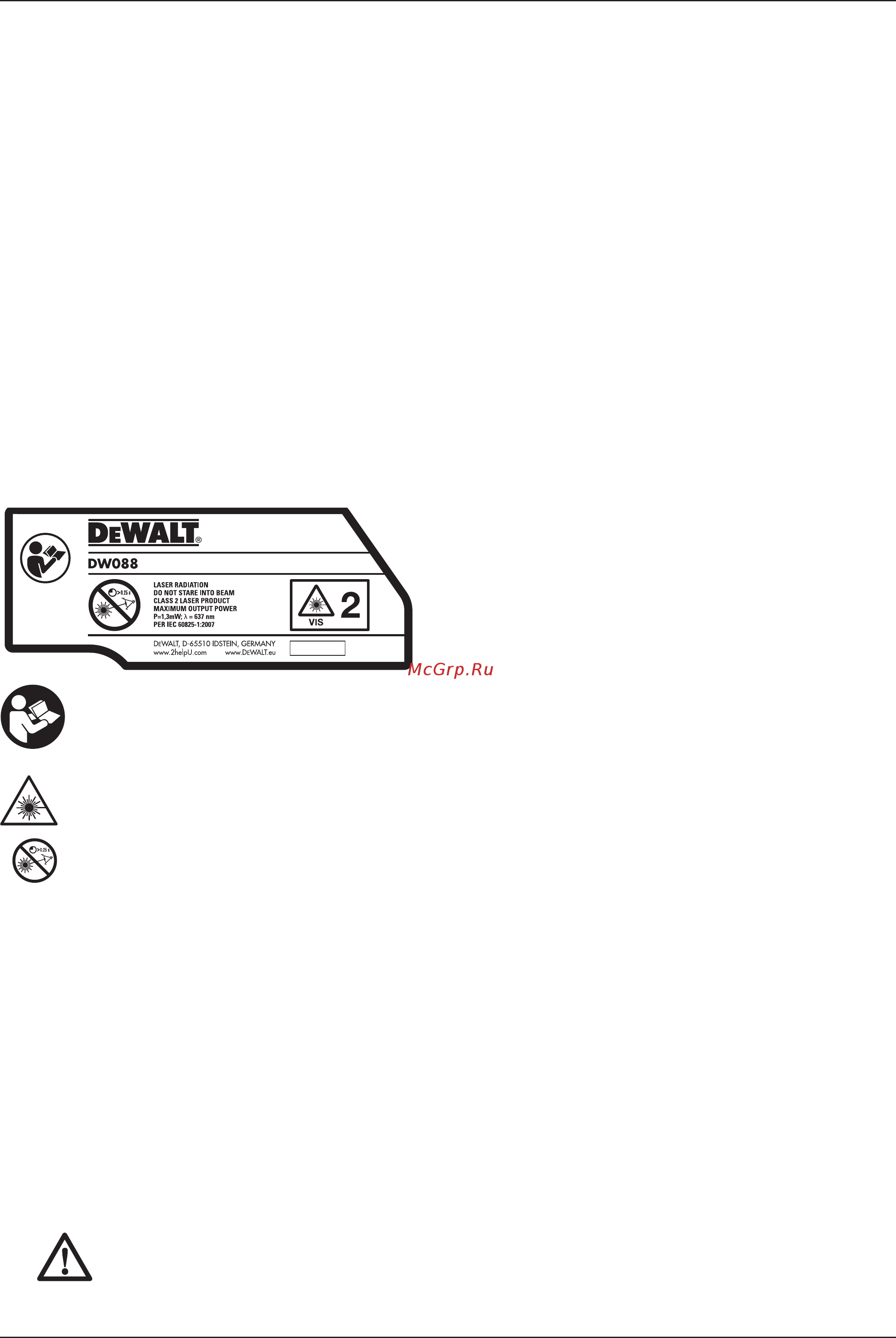 Dewalt DW088K [12/20] Батарейки питания рис в