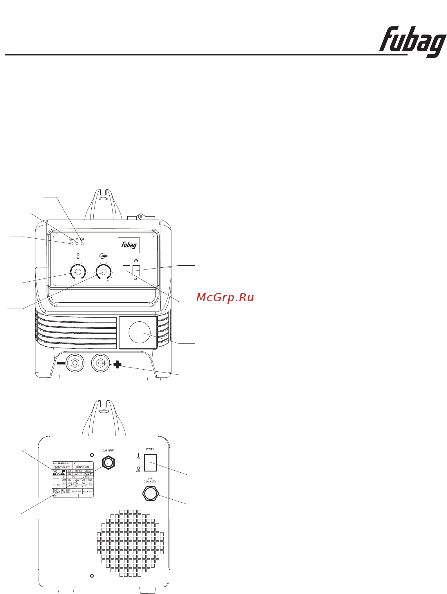 Fubag IRMIG 200 38609 + горелка FB 250 3 м [10/16] Сварочные работы