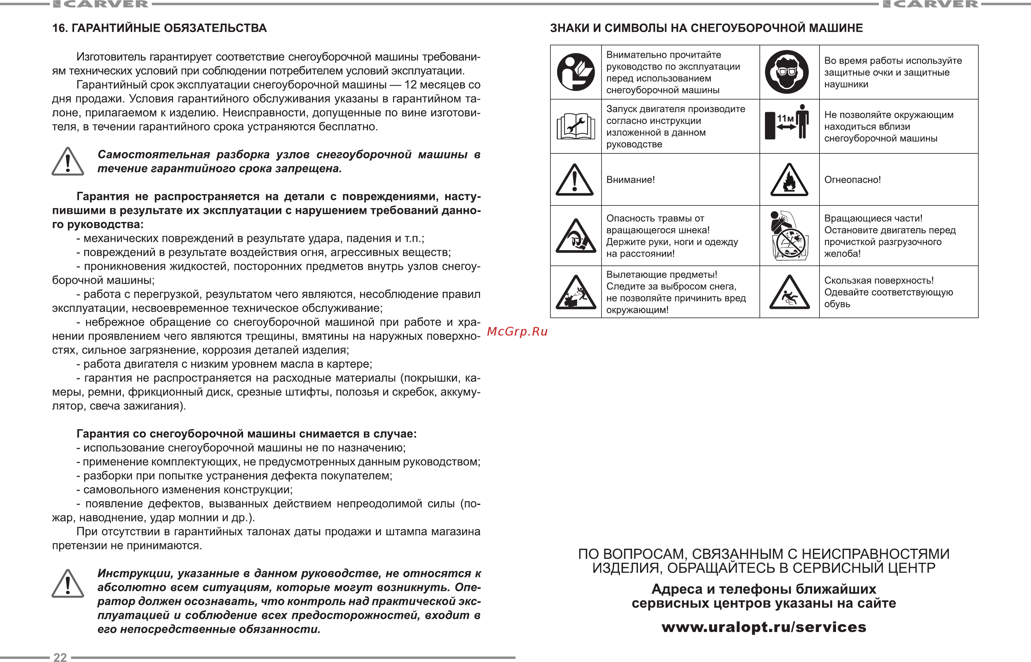 Carver STG-5556 [12/13] Www uralopt ru services