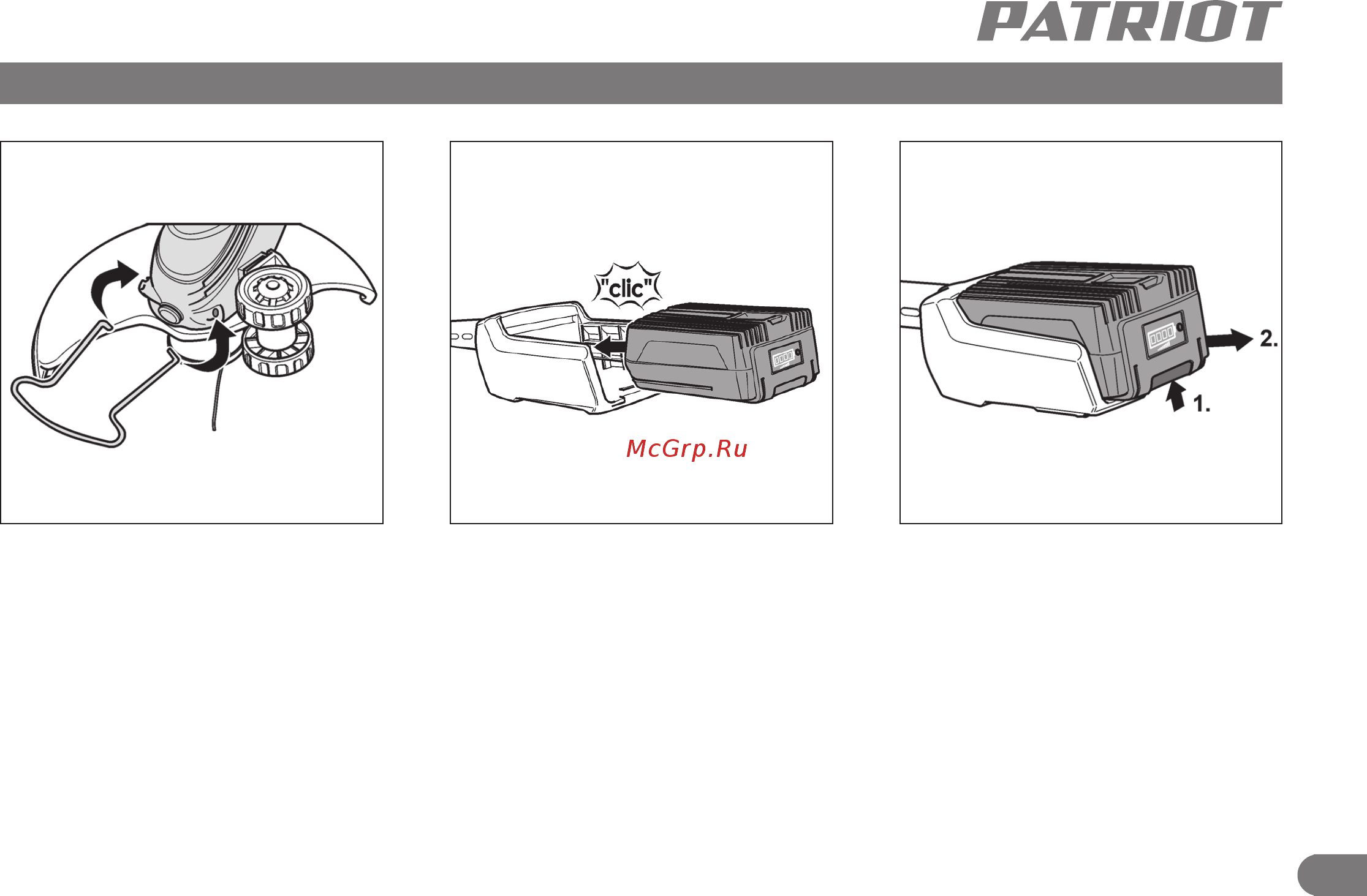 Patriot TR 340XL [10/17] Сборка аккумуляторного триммера
