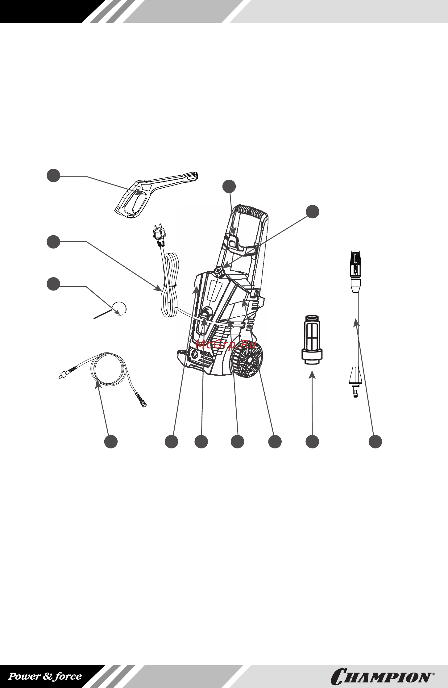 Champion HP5190 [10/28] Основные узлы и органы
