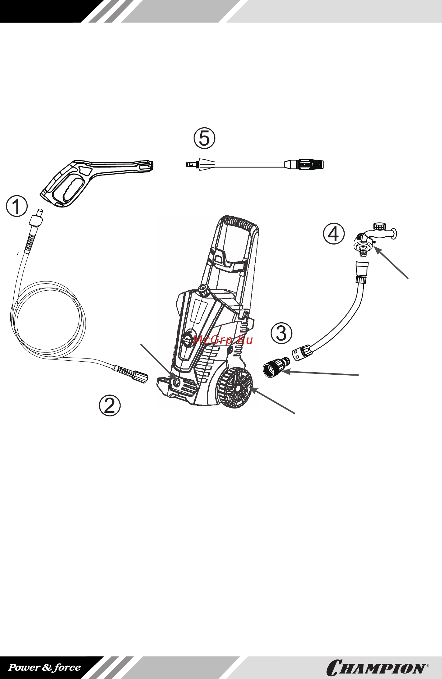 Champion HP5190 [12/28] Извлекитеаппаратизкоробкиипроверь теегонапредметмеханическихповреж дений отложите в сторону съемные детали удалите защитное покрытие сборку аппарата рекомендуется выпол нитьвсл...