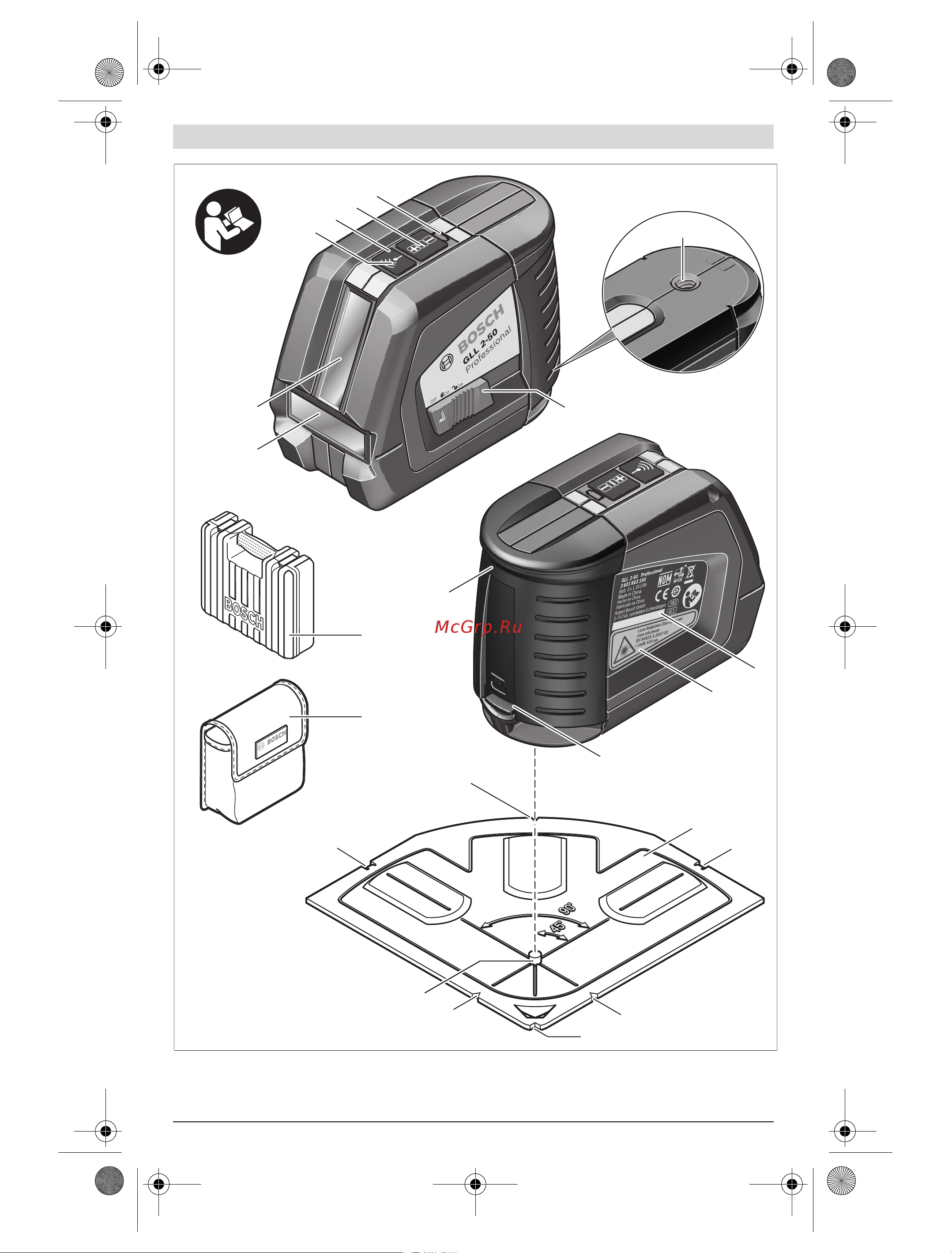 Bosch GLL 2-50 (0.601.063.108) Инструкция по эксплуатации онлайн [3/239] 332758