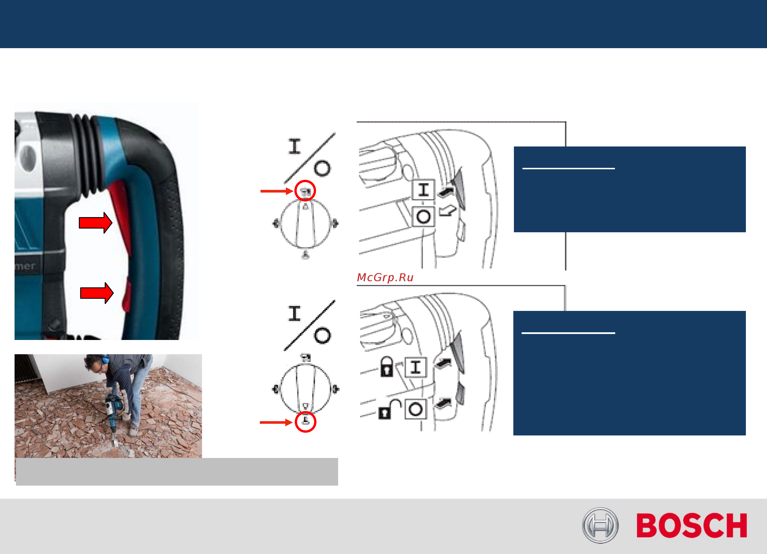 Bosch GBH 8-45 DV+ (0.611.265.001) [12/21] Ключевые функции 3 3 автоблокировка выключателя