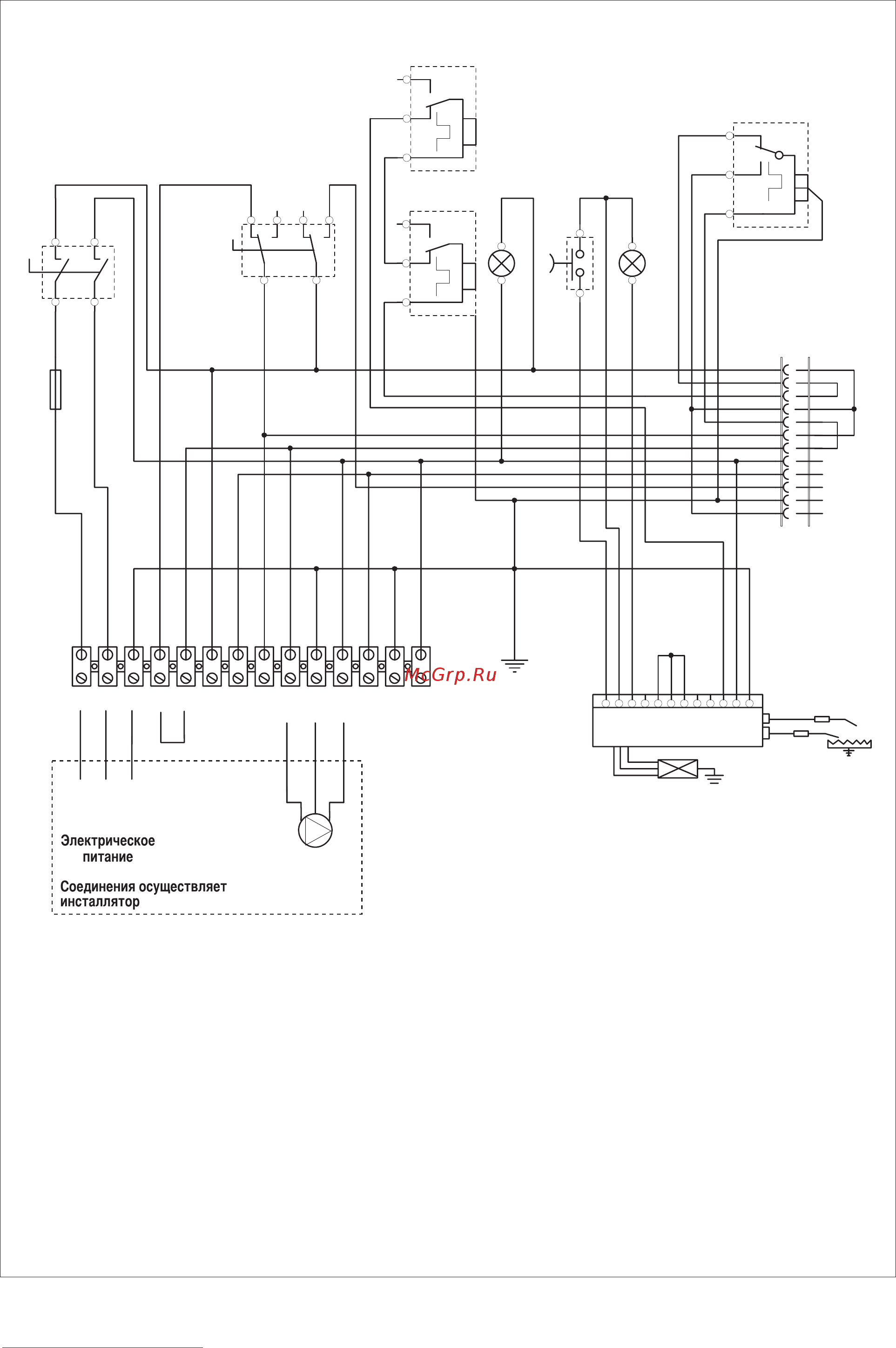 Ariston UNOBLOC G 55 RI MET [10/36] Функциональные электрические схемы